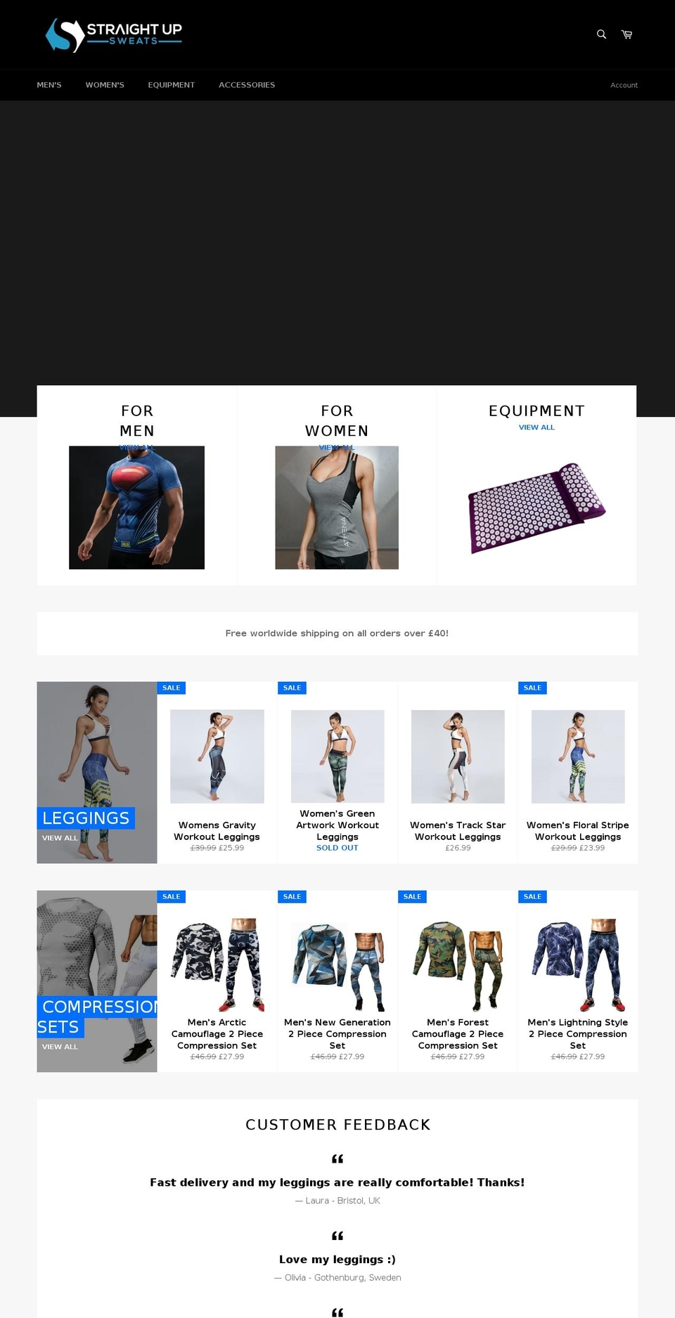 straightupsweats.com — Shopify storefront screenshot