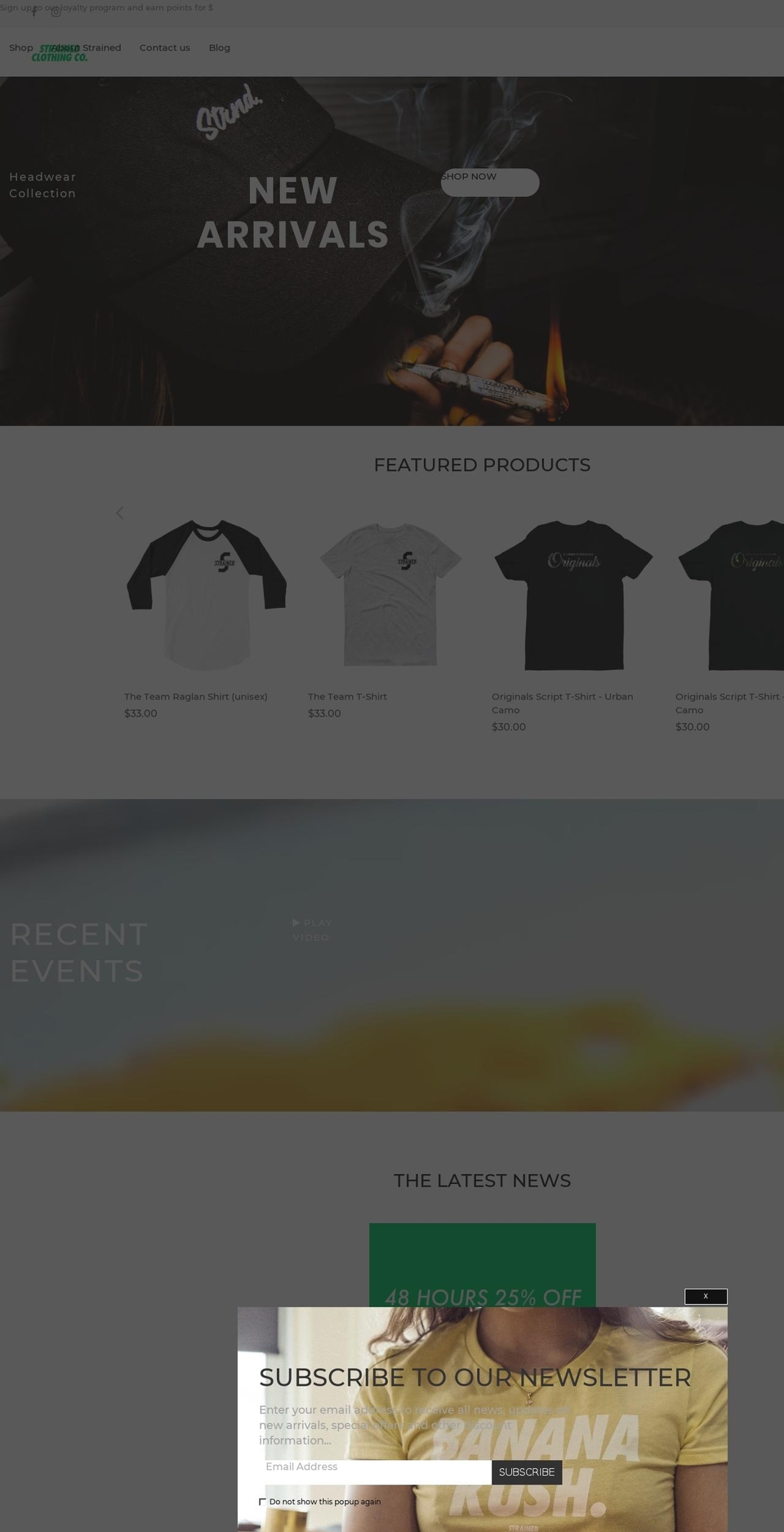 Fashe Shopify theme site example strainedclothing.com