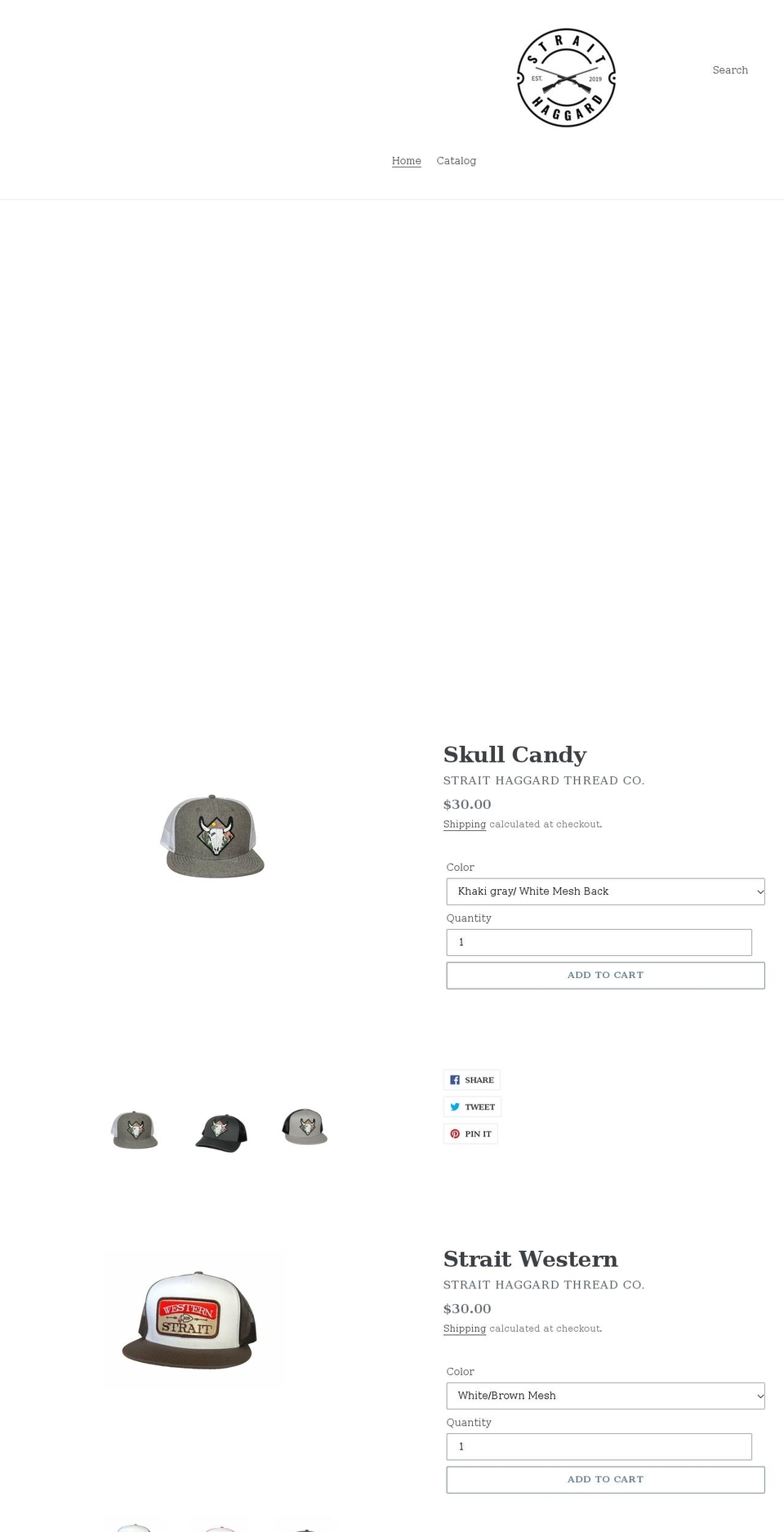 straithaggard.com shopify website screenshot