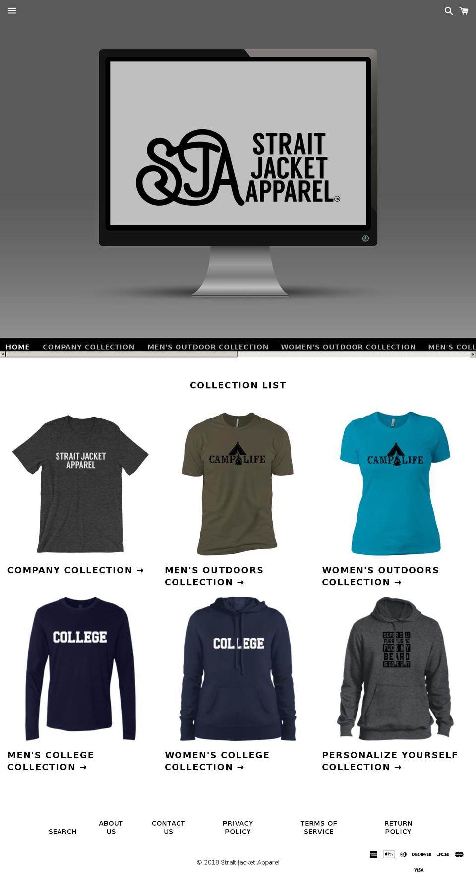 straitjacketapparel.com — Shopify storefront screenshot