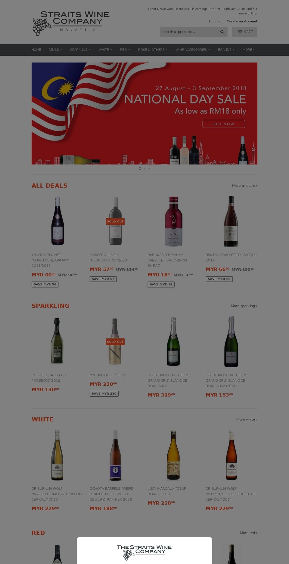 straitswine.com.my shopify website screenshot