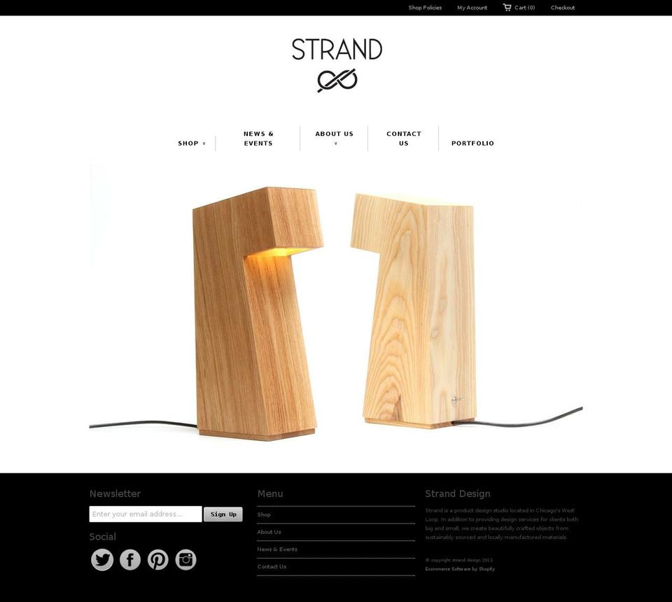 Split Shopify theme site example stranddesign.org