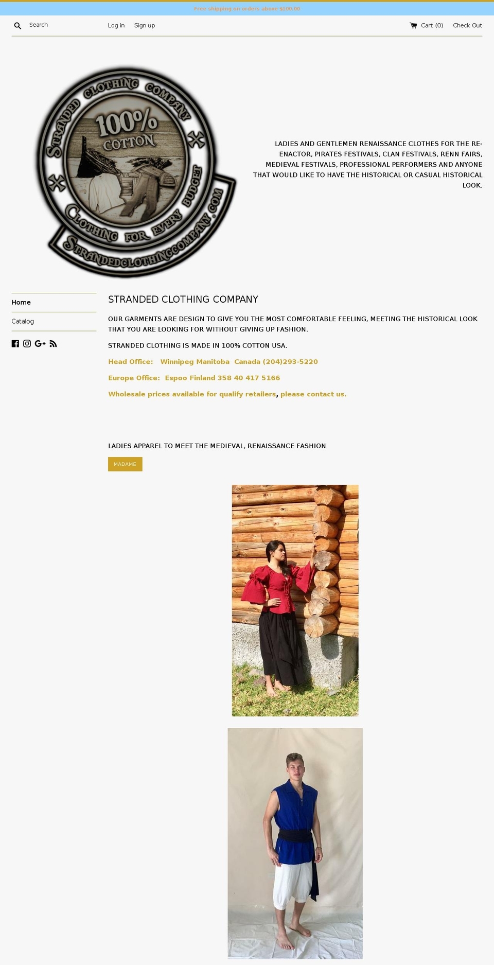 strandedclothingcompany.com shopify website screenshot
