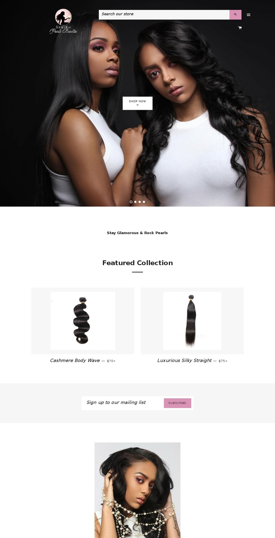 strandsofpearlsbundles.com shopify website screenshot