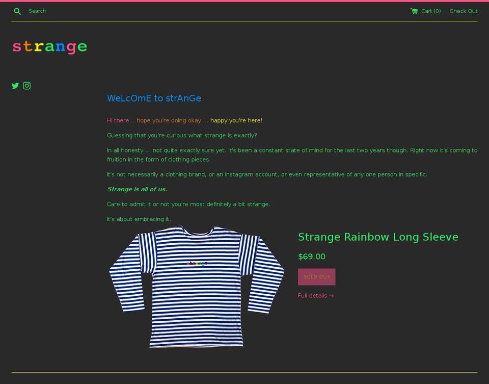 strange.club shopify website screenshot