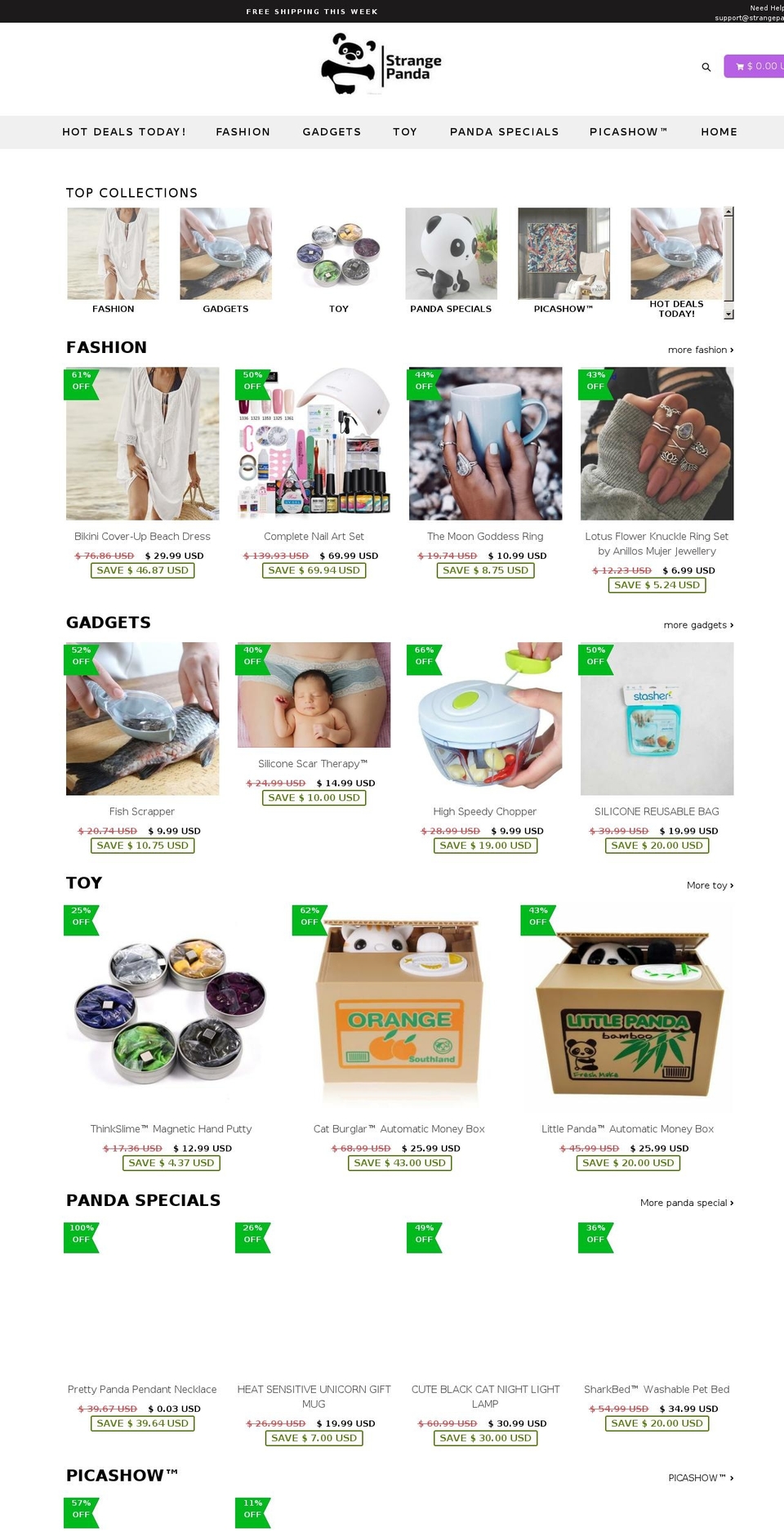 strangepanda.com — Shopify storefront screenshot