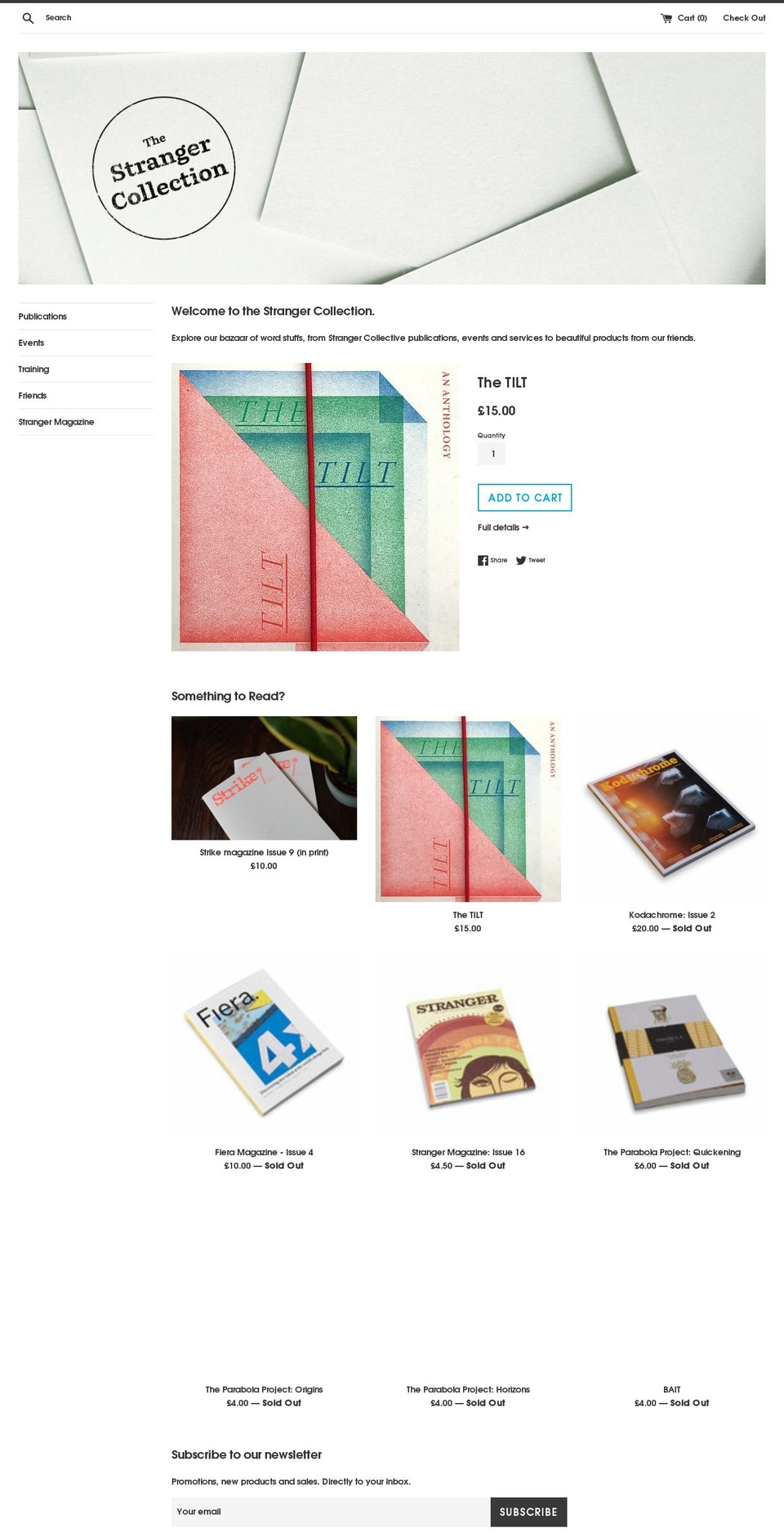 stranger-collection.myshopify.com shopify website screenshot