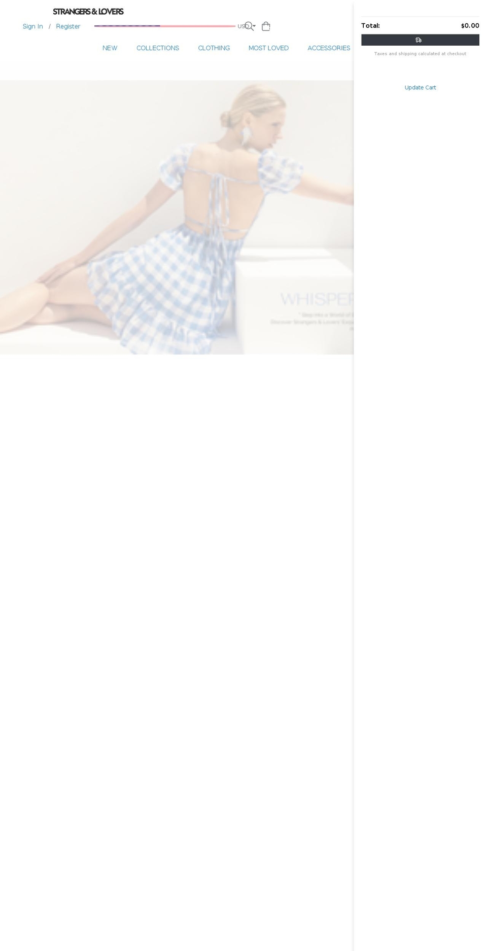 strangersandlovers.com — Shopify storefront screenshot