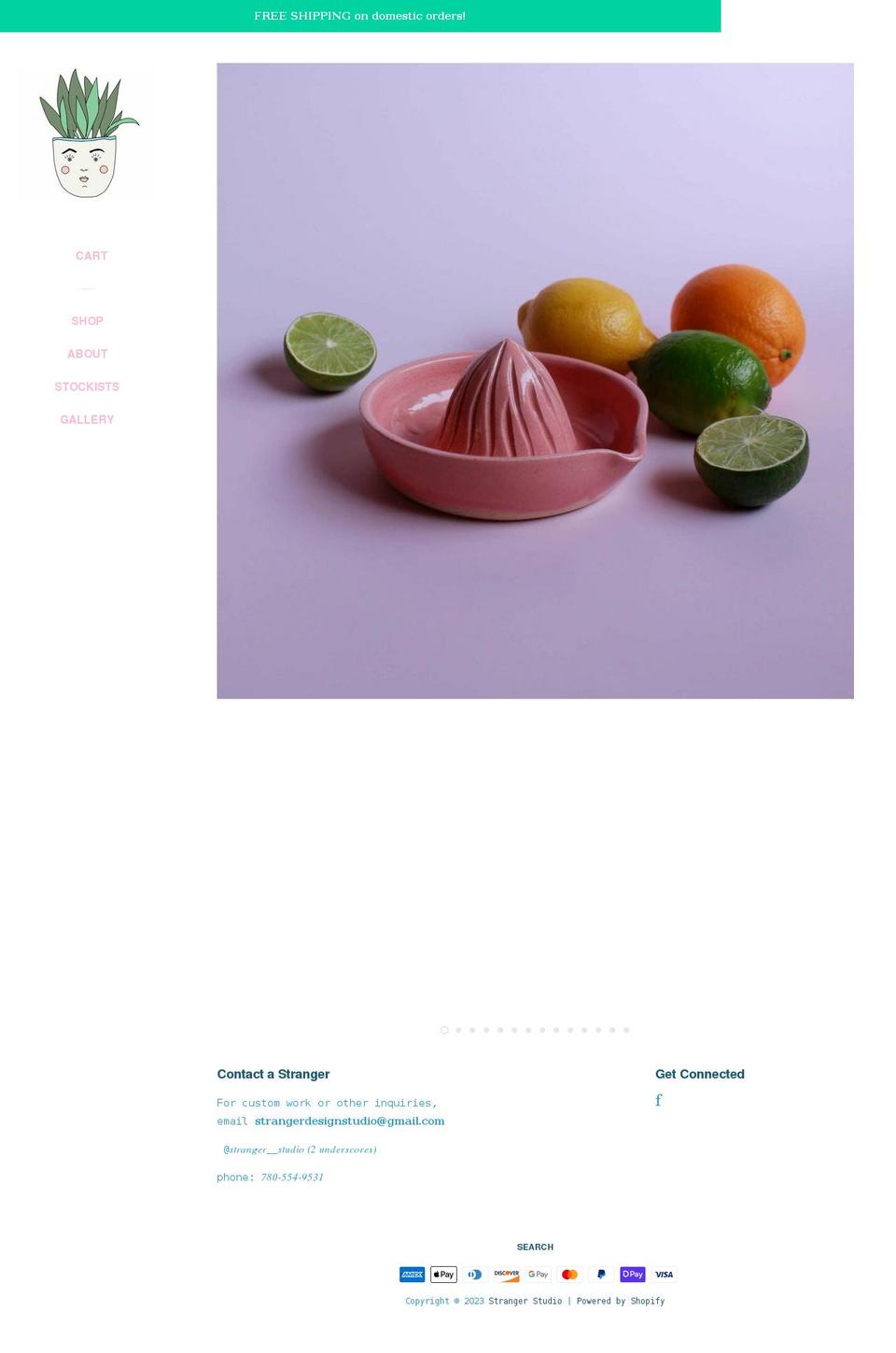 strangerstudio.ca shopify website screenshot