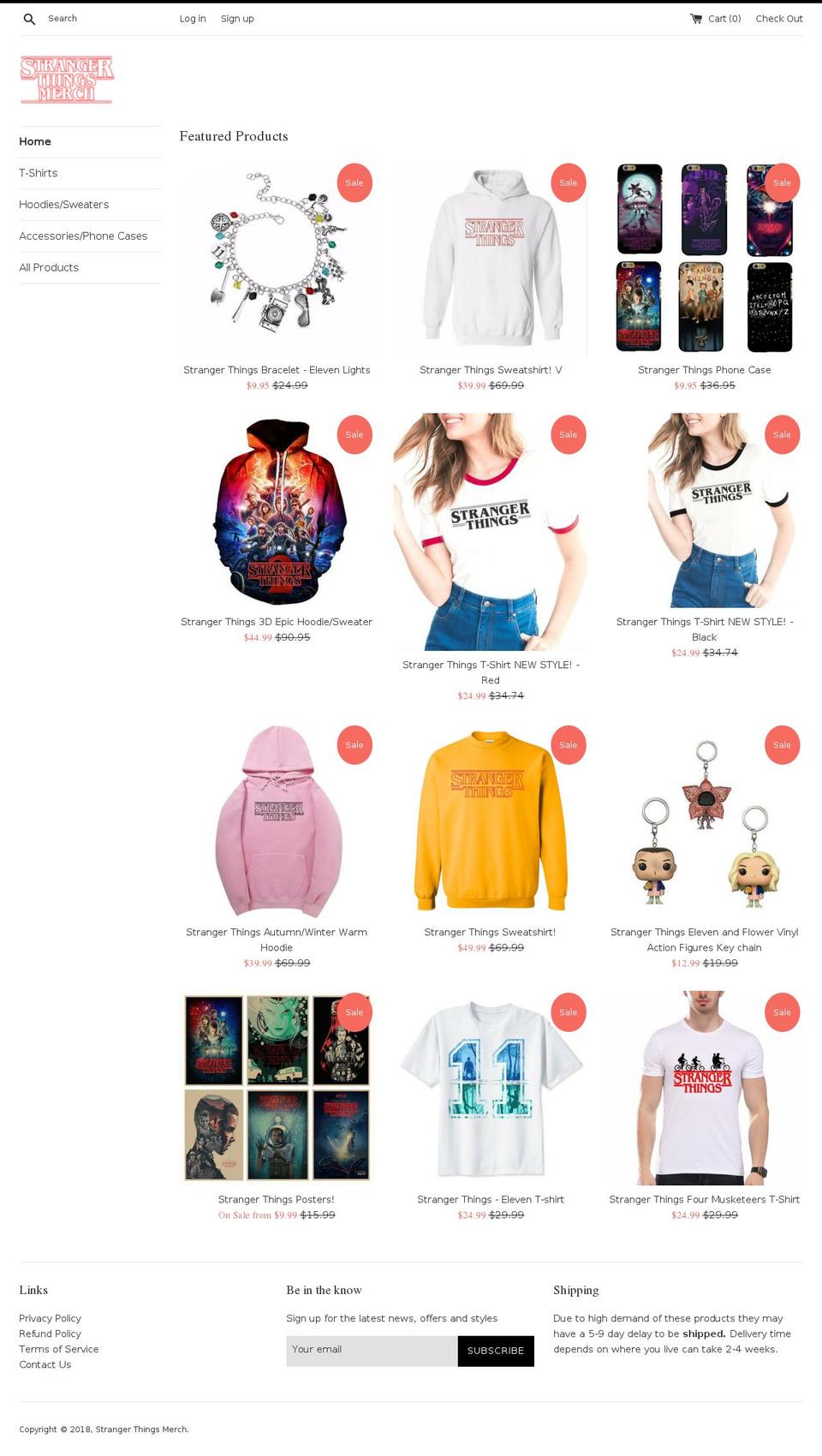 strangerthingsmerch.com shopify website screenshot