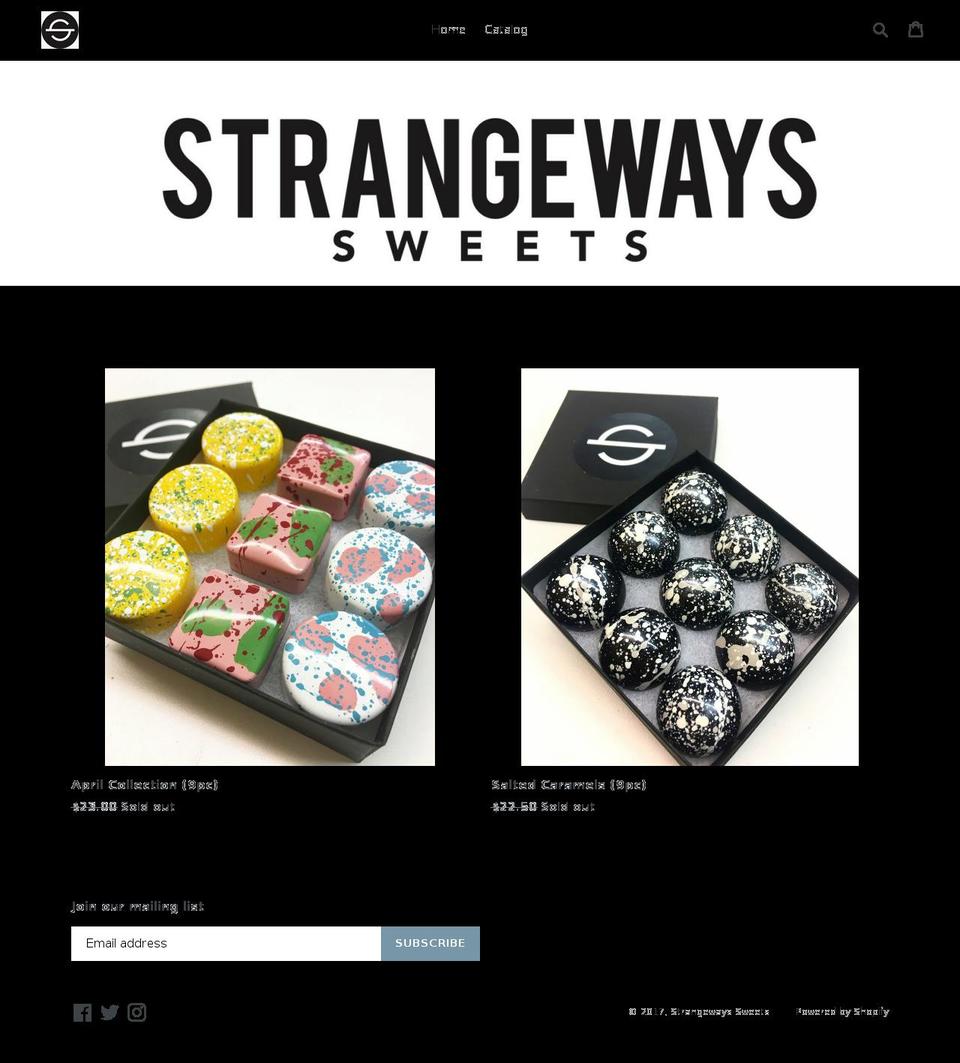 strangewayssweets.com shopify website screenshot