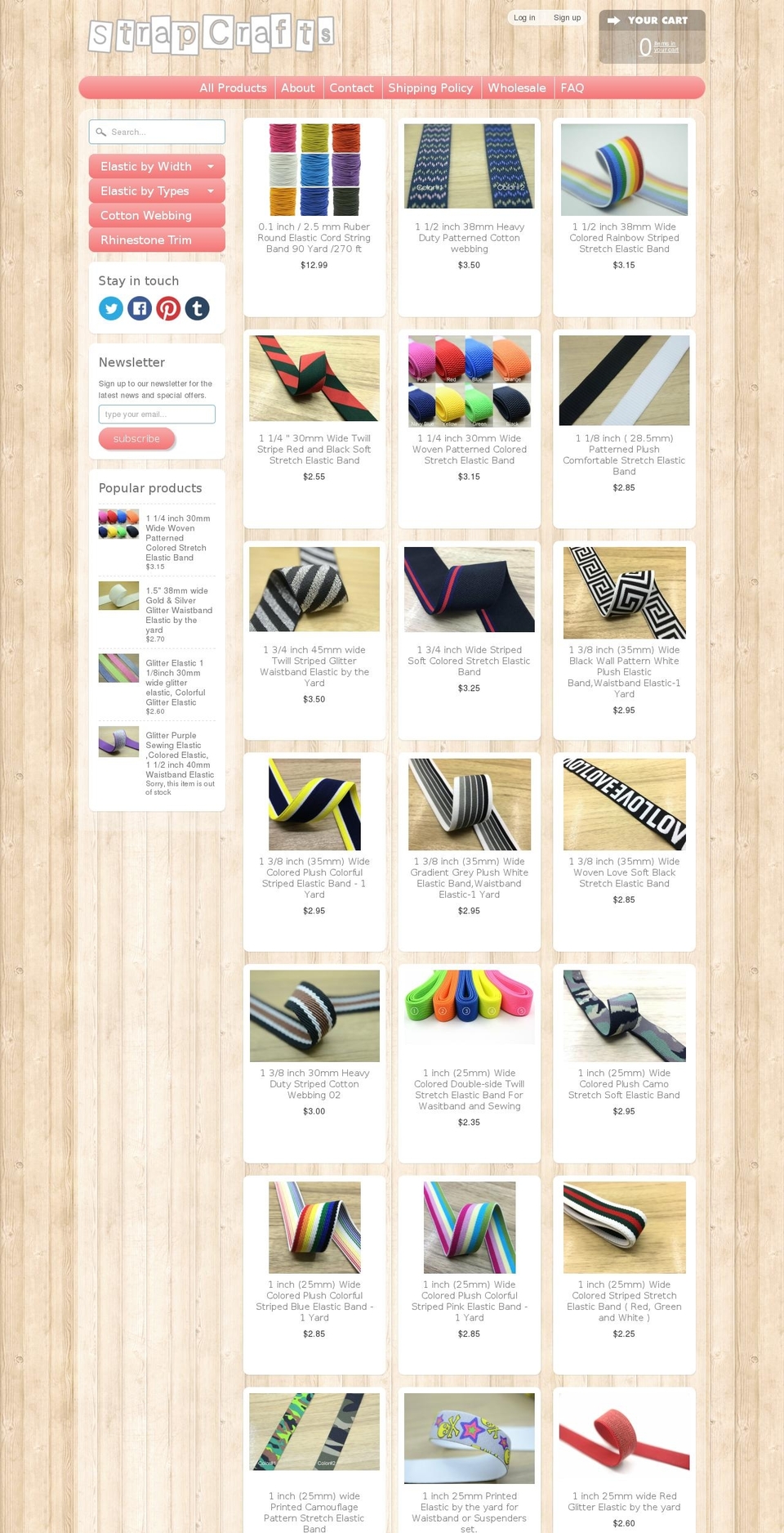 strapcrafts.com shopify website screenshot