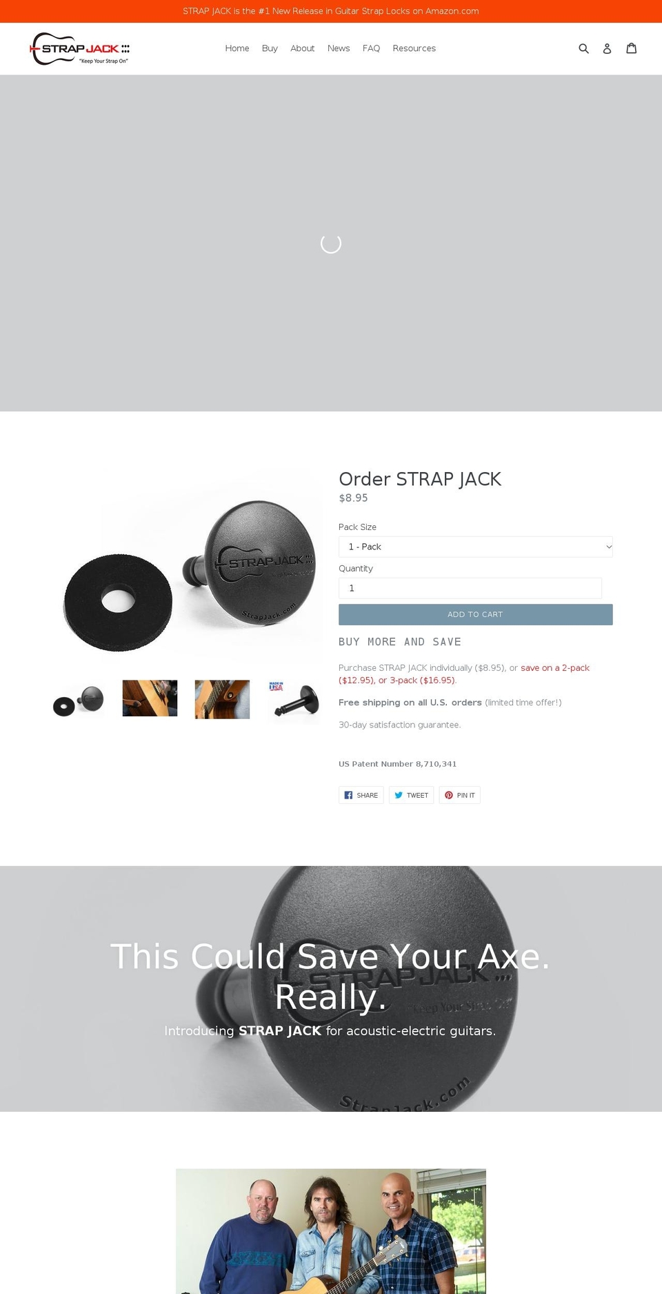 strapjack.com shopify website screenshot