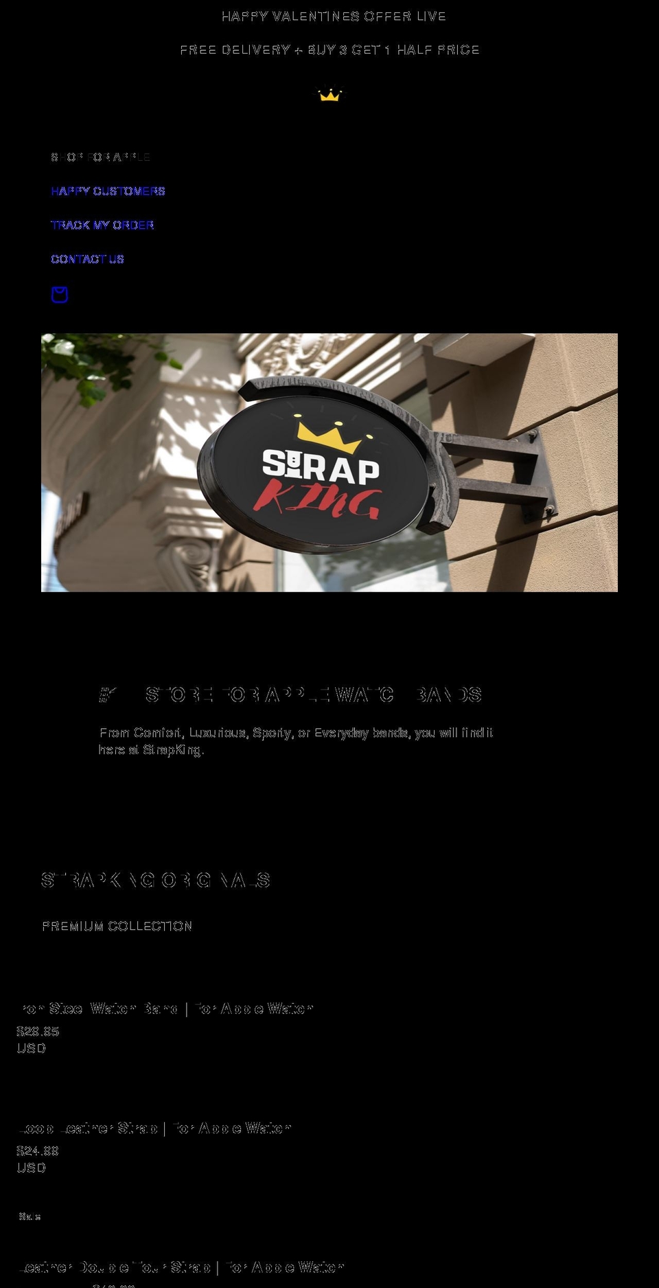 strapkingus.com shopify website screenshot