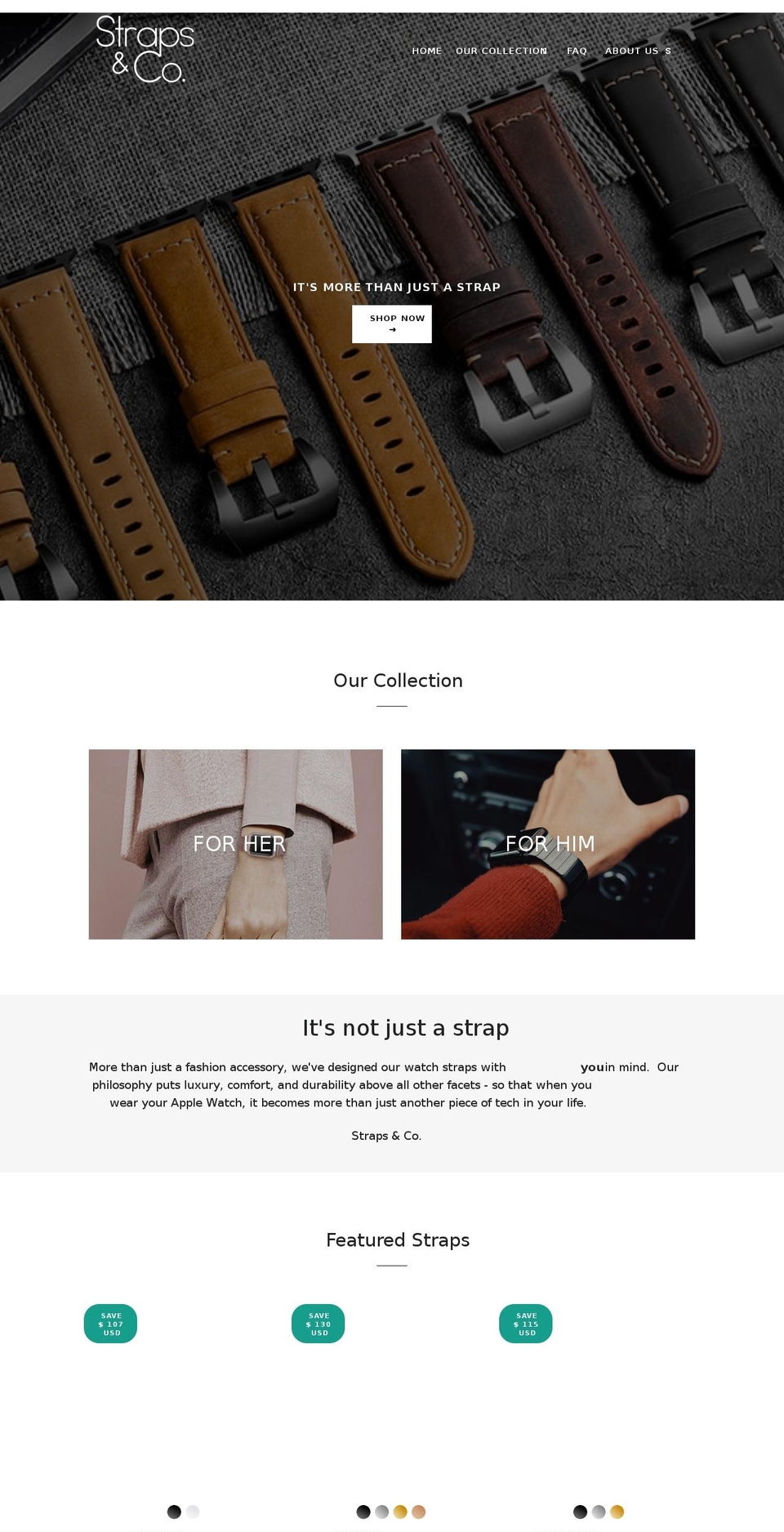 strapsandco.com shopify website screenshot