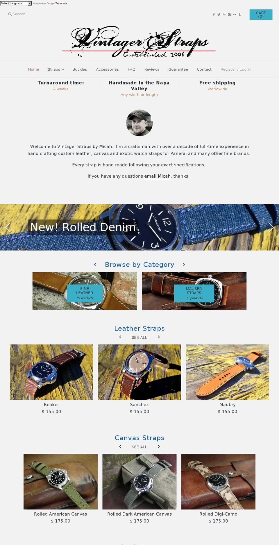 strapsbymicah.com — Shopify storefront screenshot