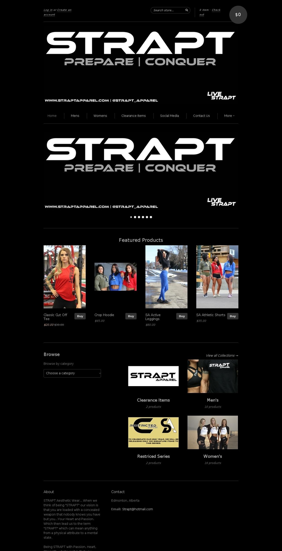 straptapparel.com shopify website screenshot