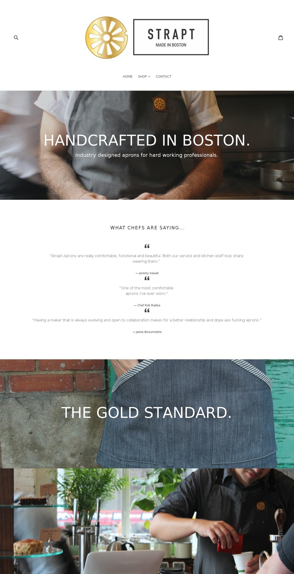 straptaprons.com shopify website screenshot