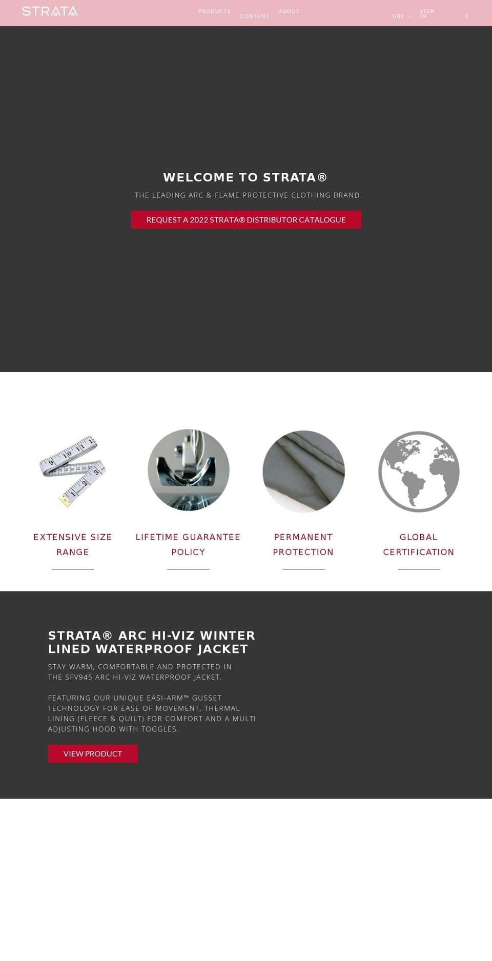strata-protection.com — Shopify storefront screenshot