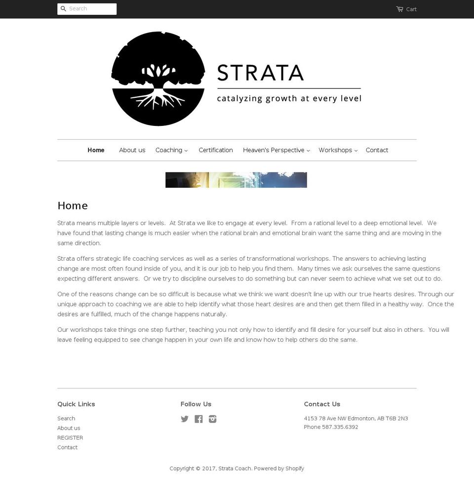 stratacoach.com shopify website screenshot