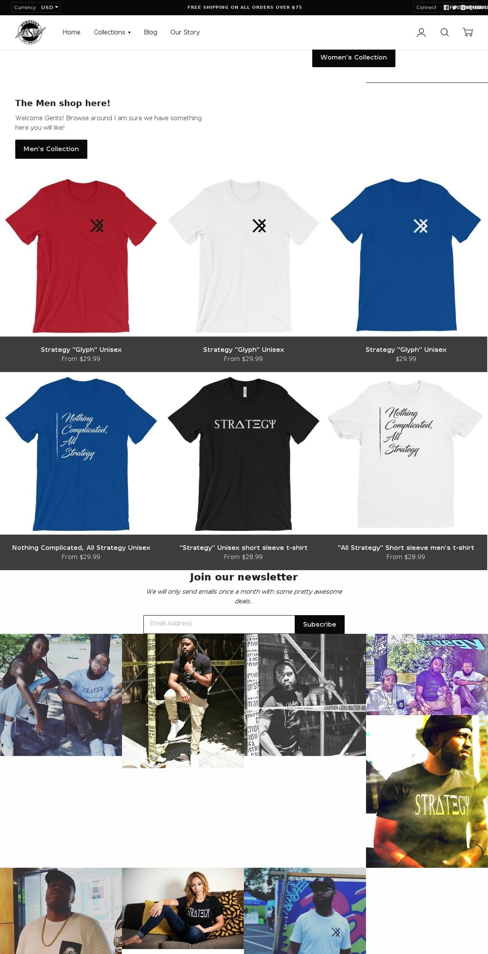 strategyapparel.com shopify website screenshot