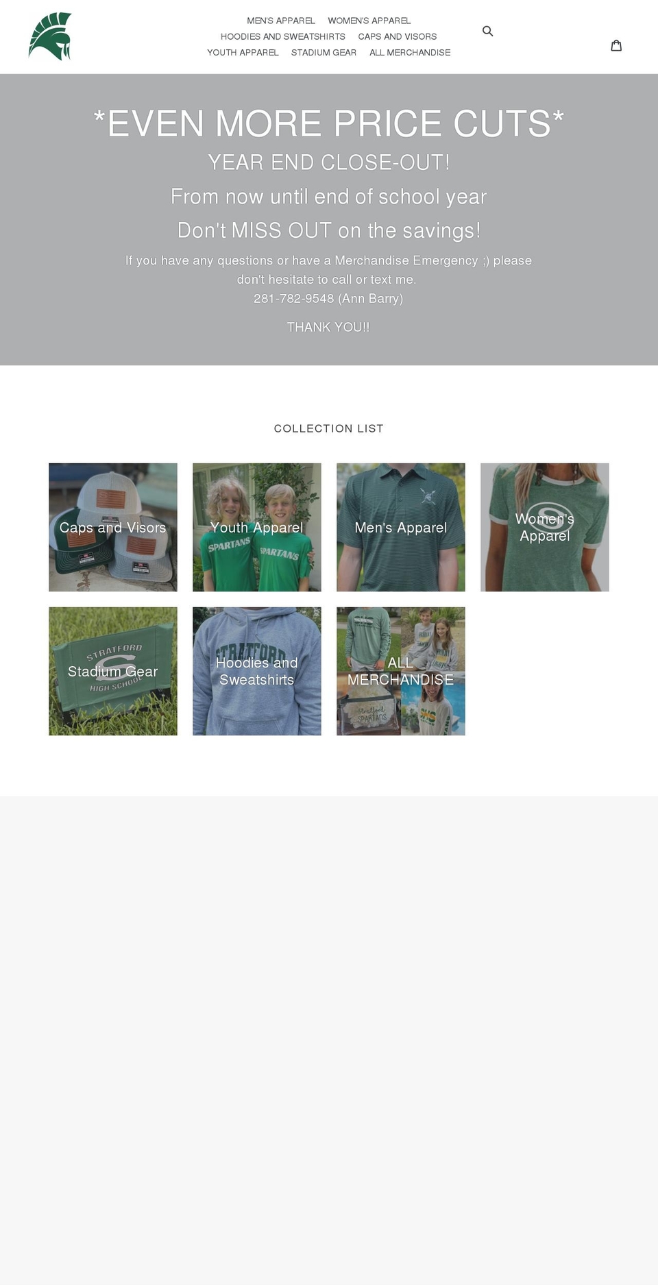 stratford-booster-club-merchandise.myshopify.com shopify website screenshot