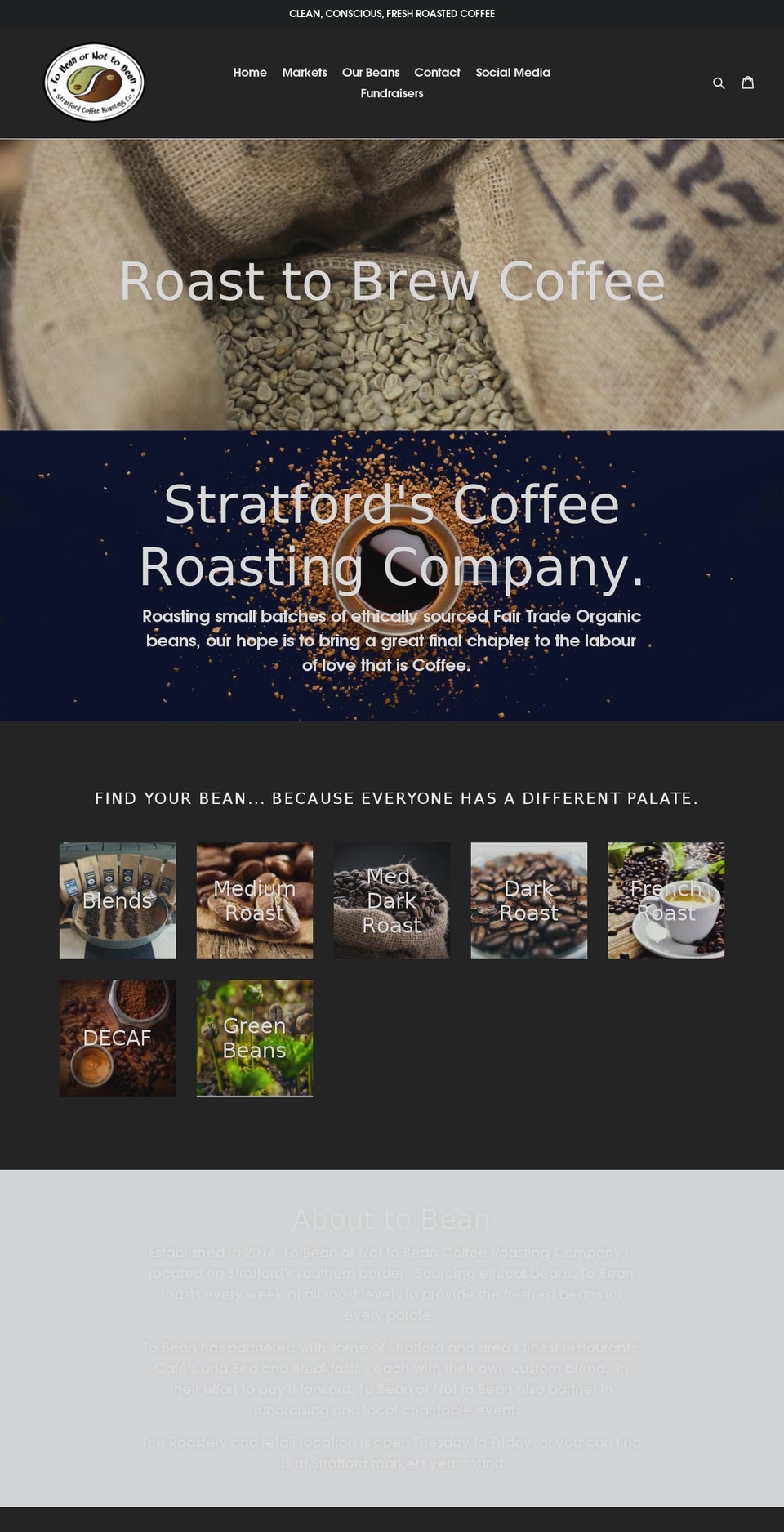 stratfordcoffee.com — Shopify storefront screenshot