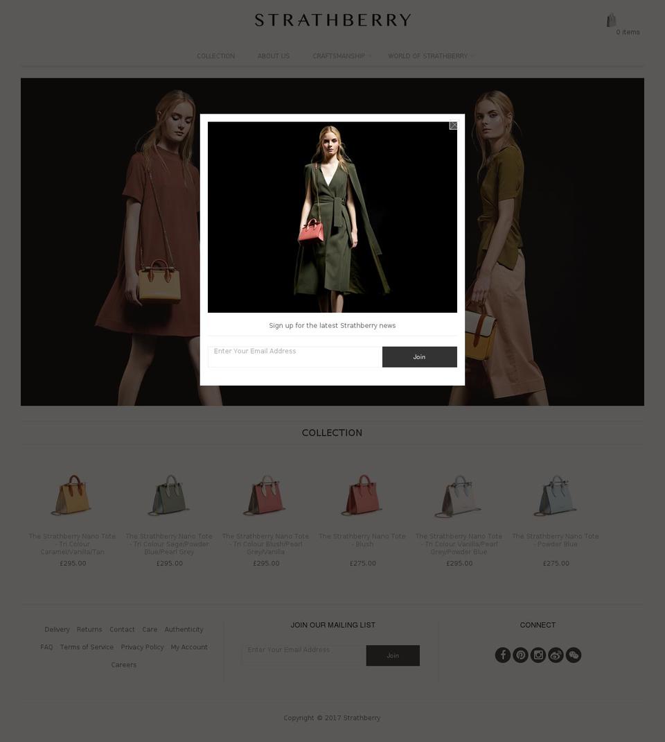 strathberry.net shopify website screenshot