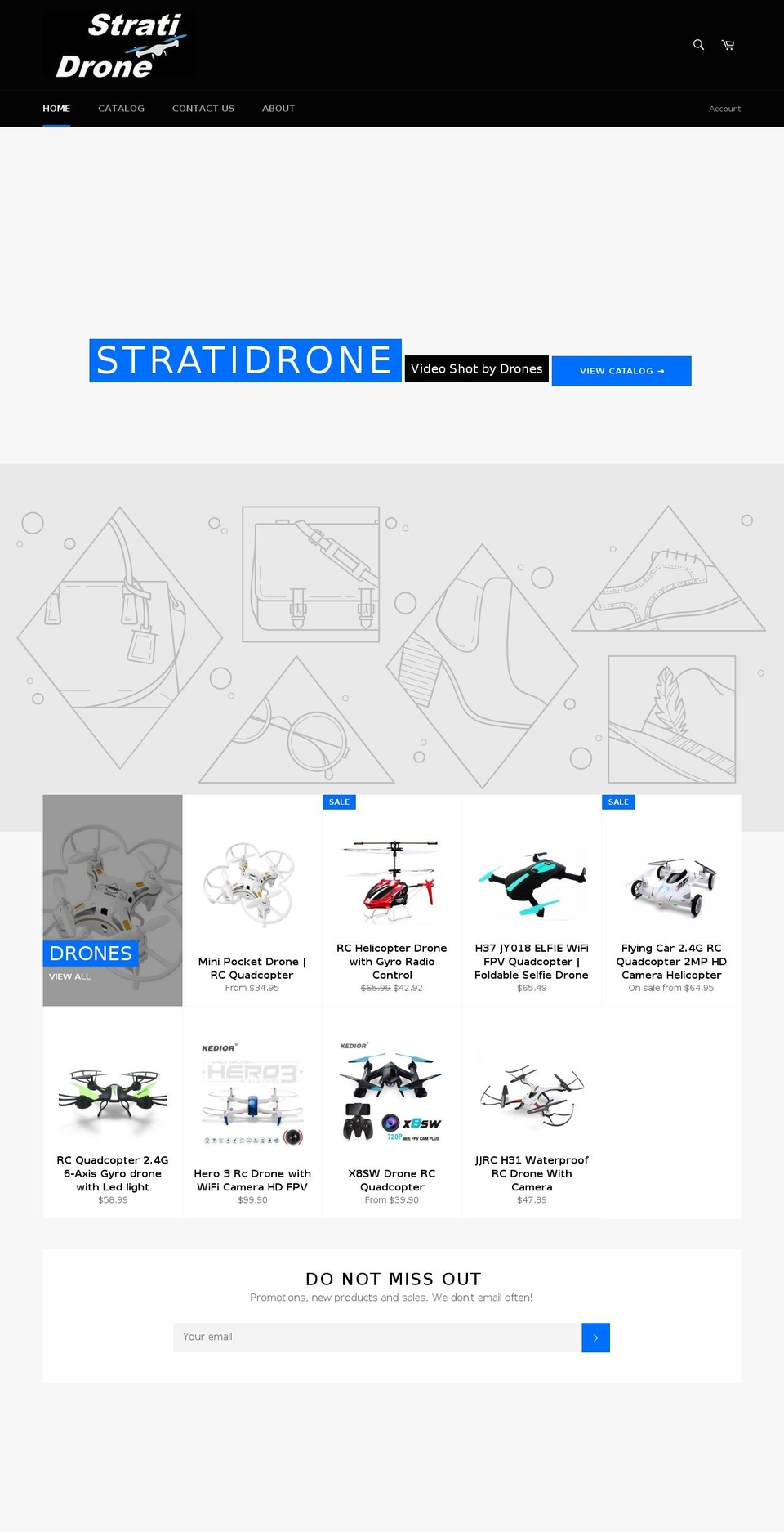 stratidrone.com — Shopify storefront screenshot
