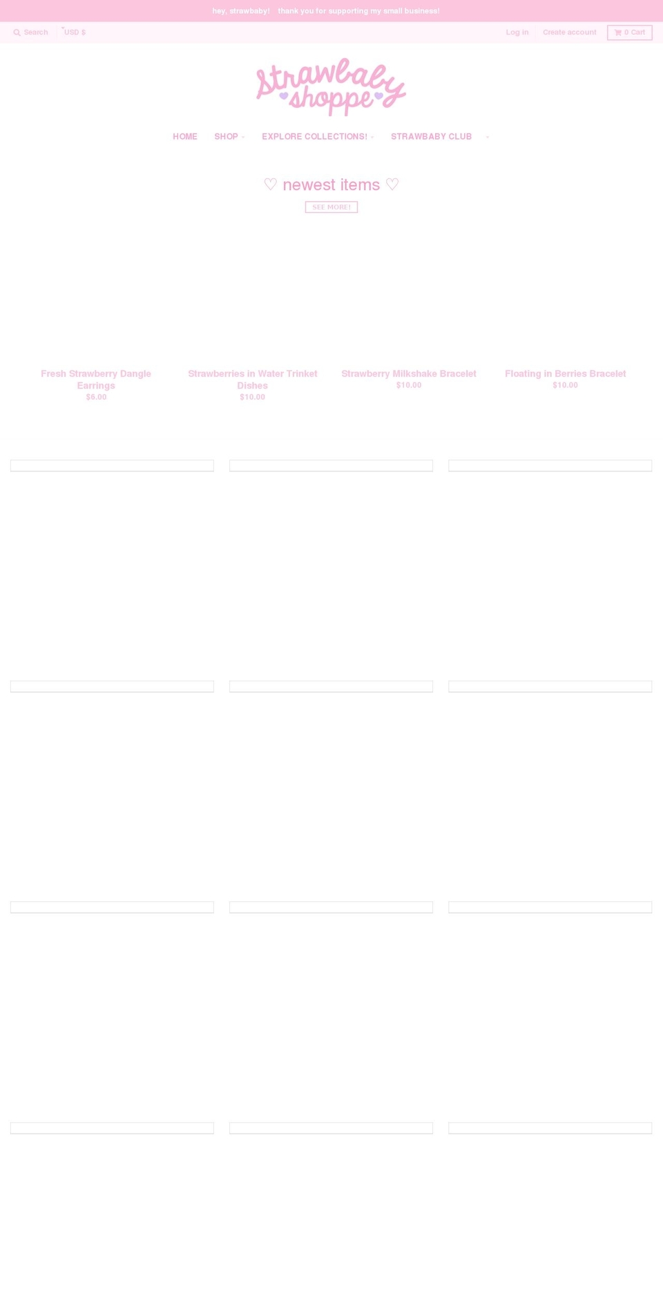 strawbabyshoppe.com shopify website screenshot