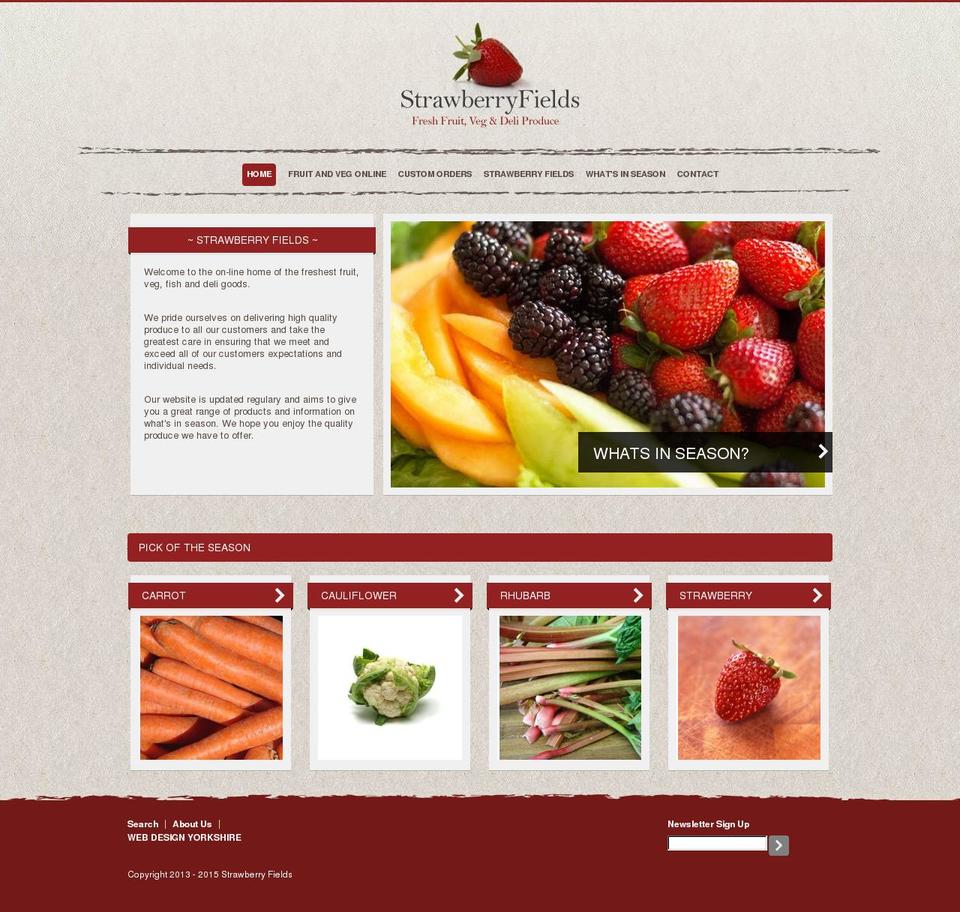 strawberryfields-fruitandveg.co.uk shopify website screenshot