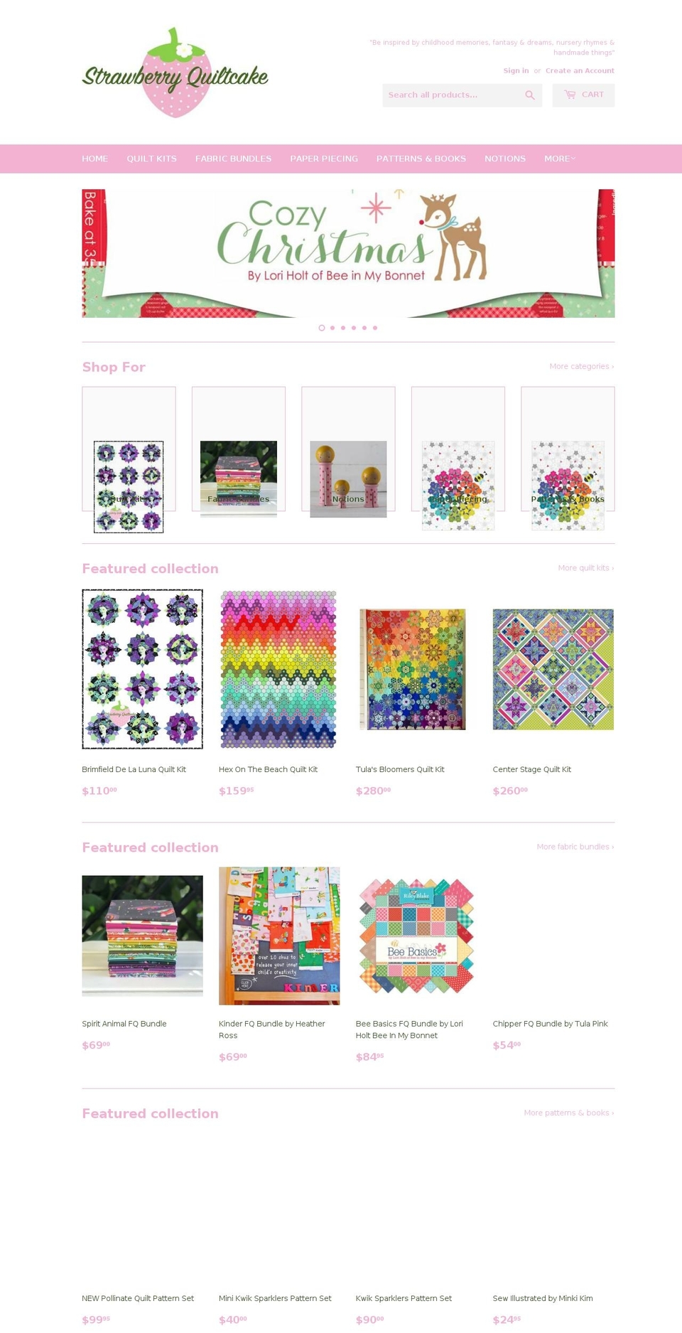 strawberryquiltcake.com shopify website screenshot