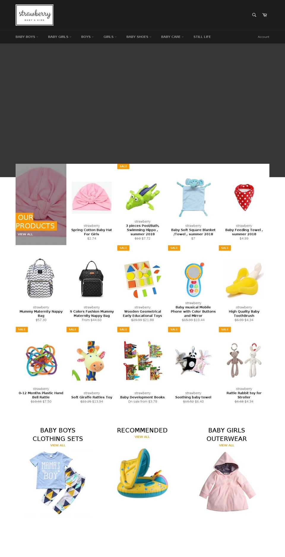 strawberrysite.com — Shopify storefront screenshot