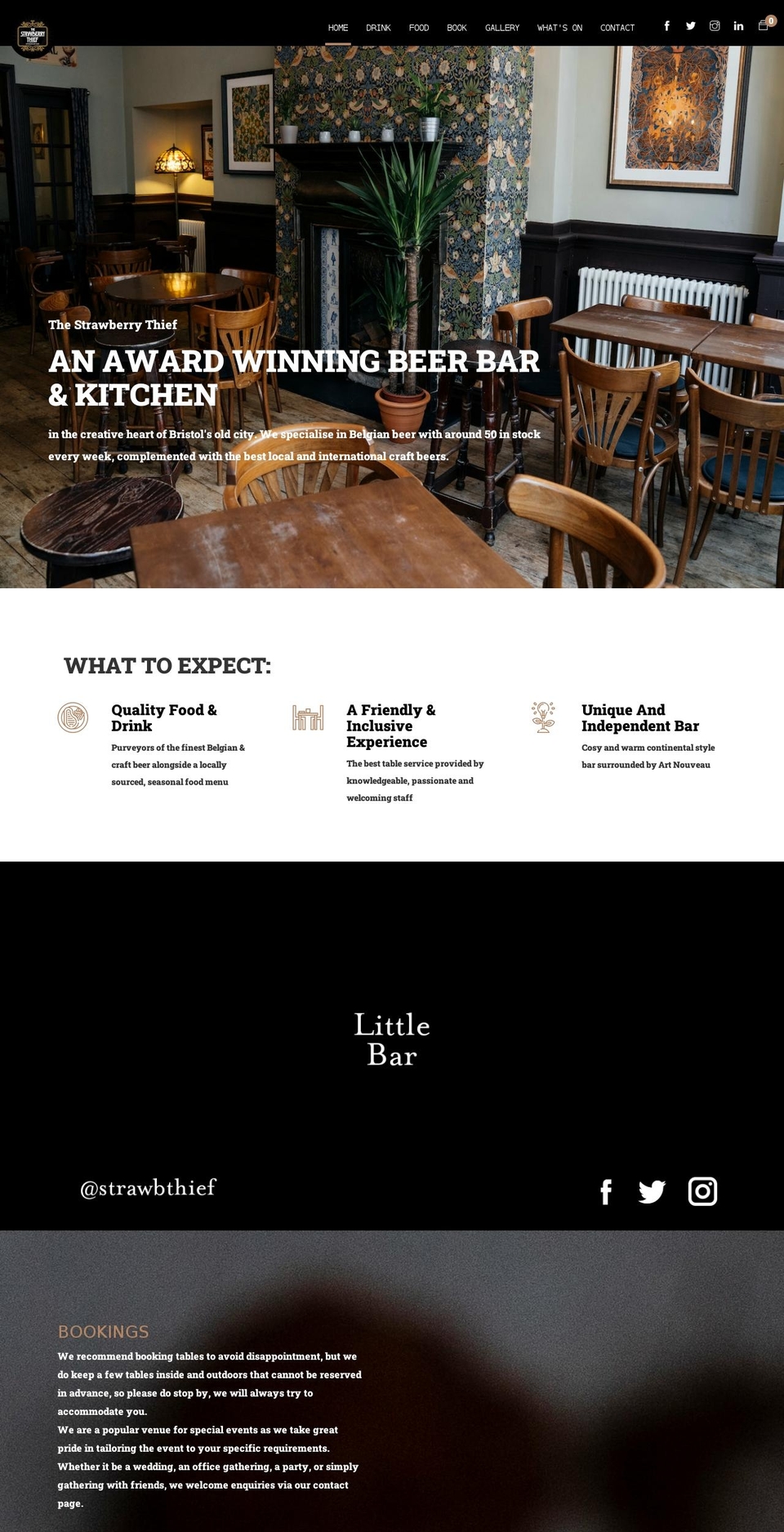 strawberrythiefbar.com shopify website screenshot