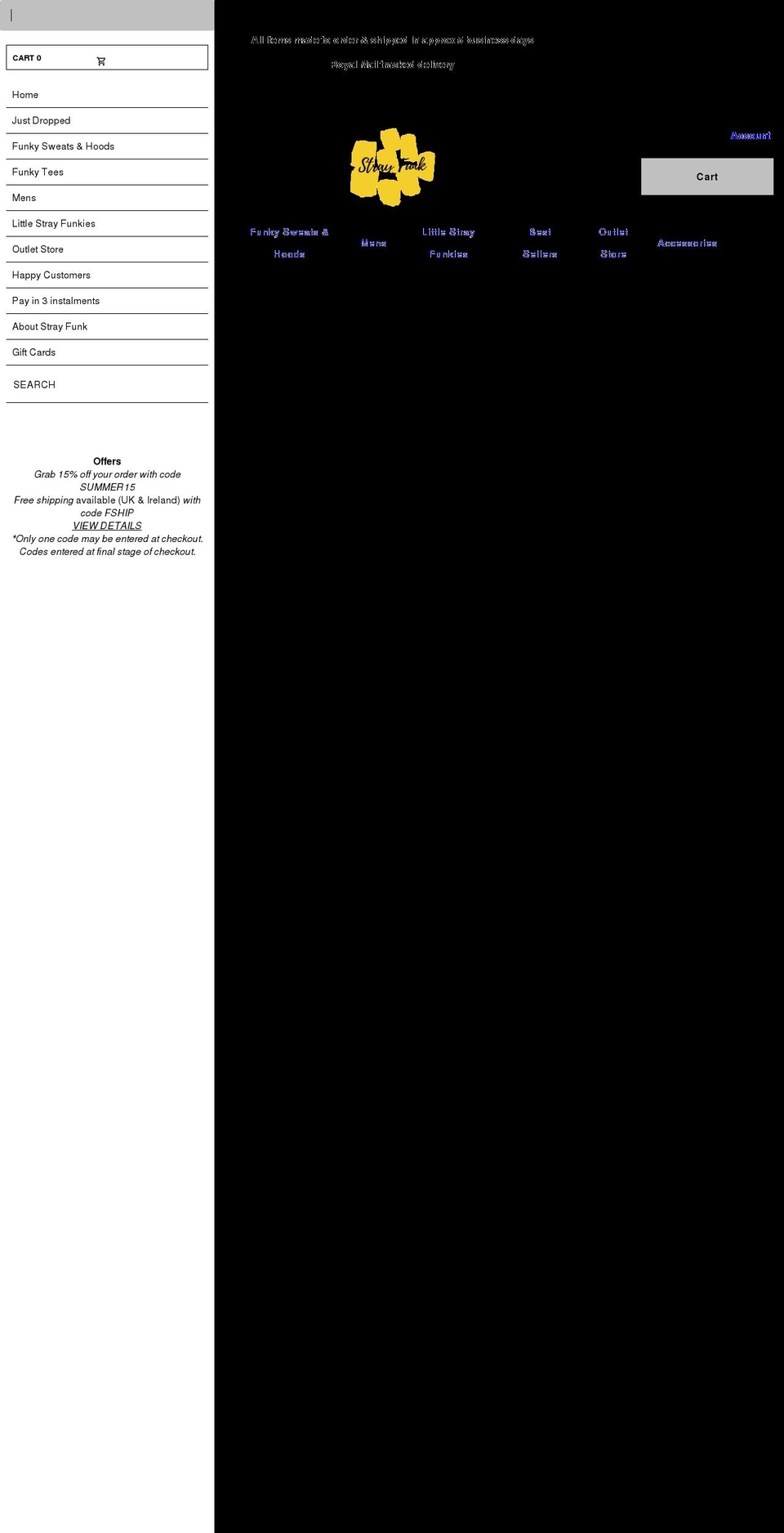 strayfunkdesign.com shopify website screenshot