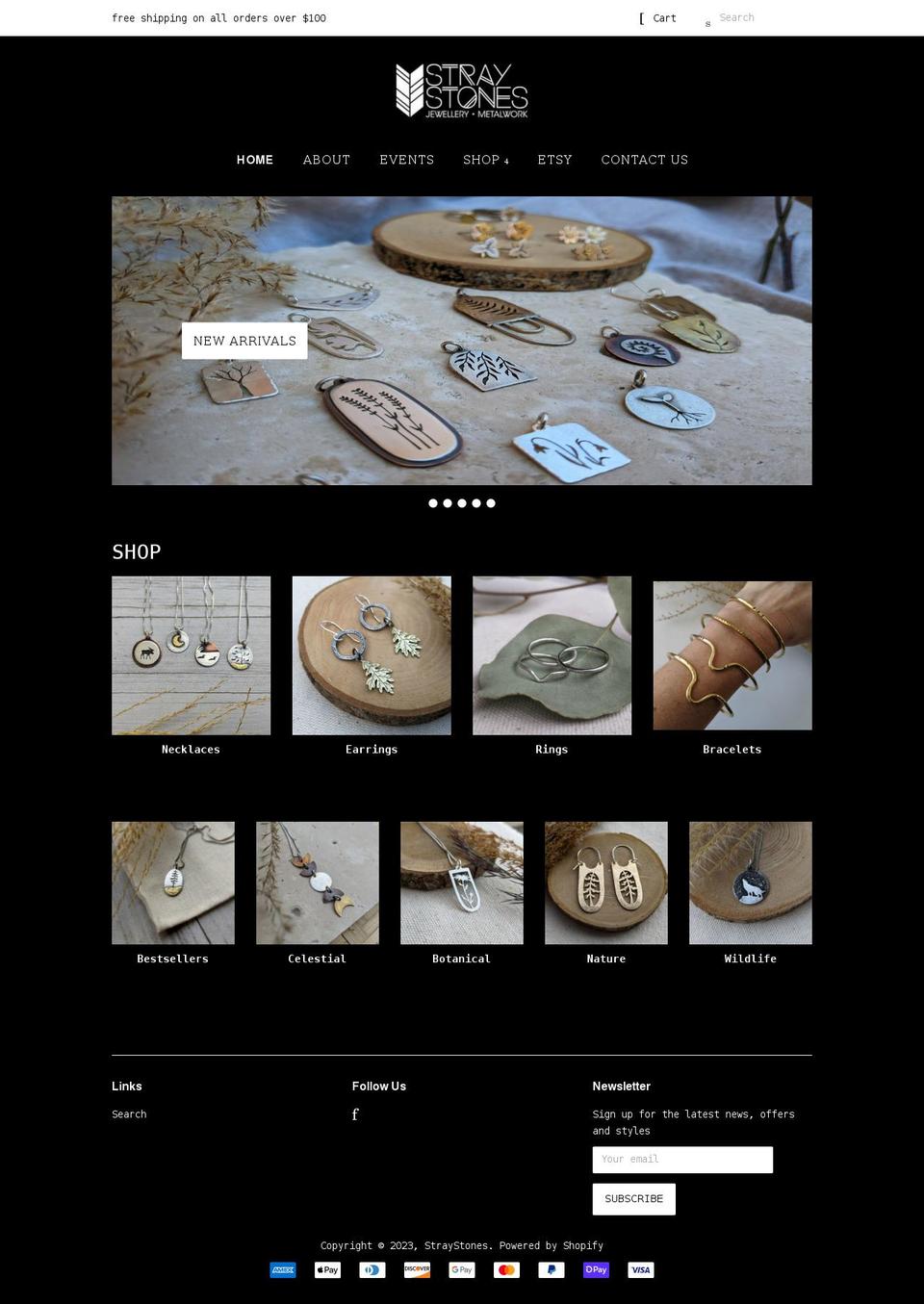 straystones.com shopify website screenshot