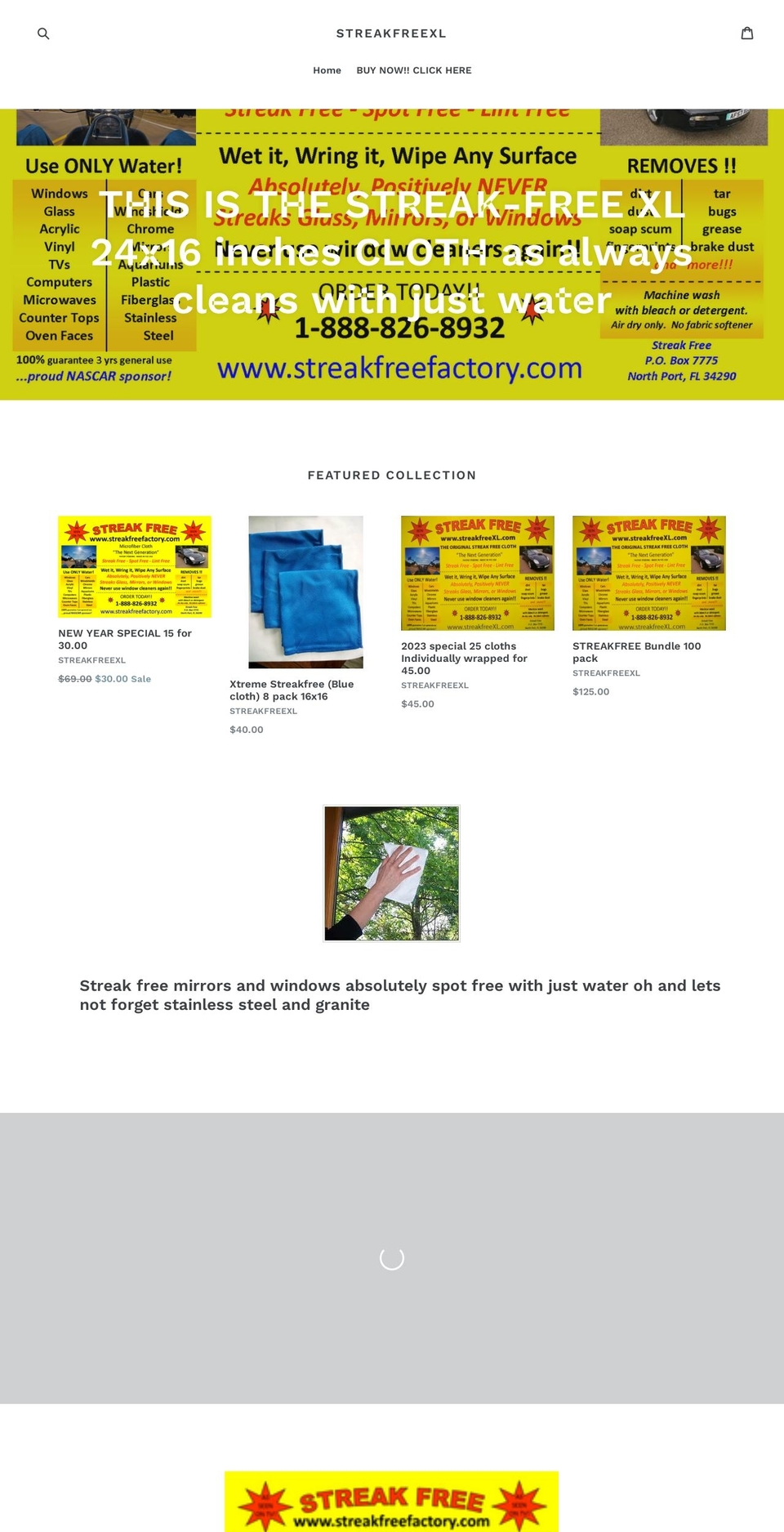 streakfreexl.com — Shopify storefront screenshot