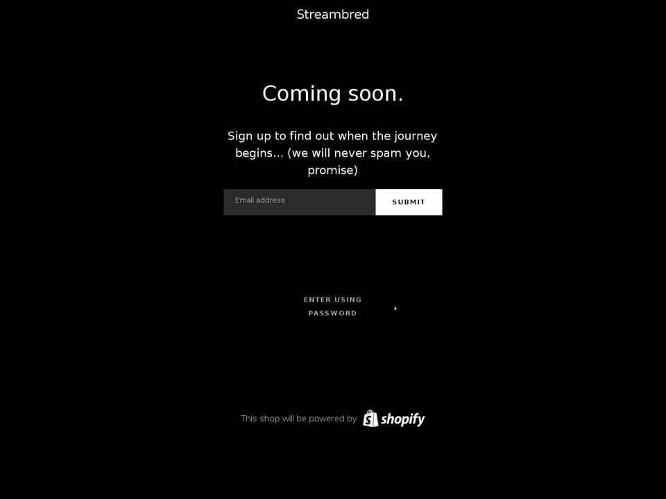 streambred.com — Shopify storefront screenshot