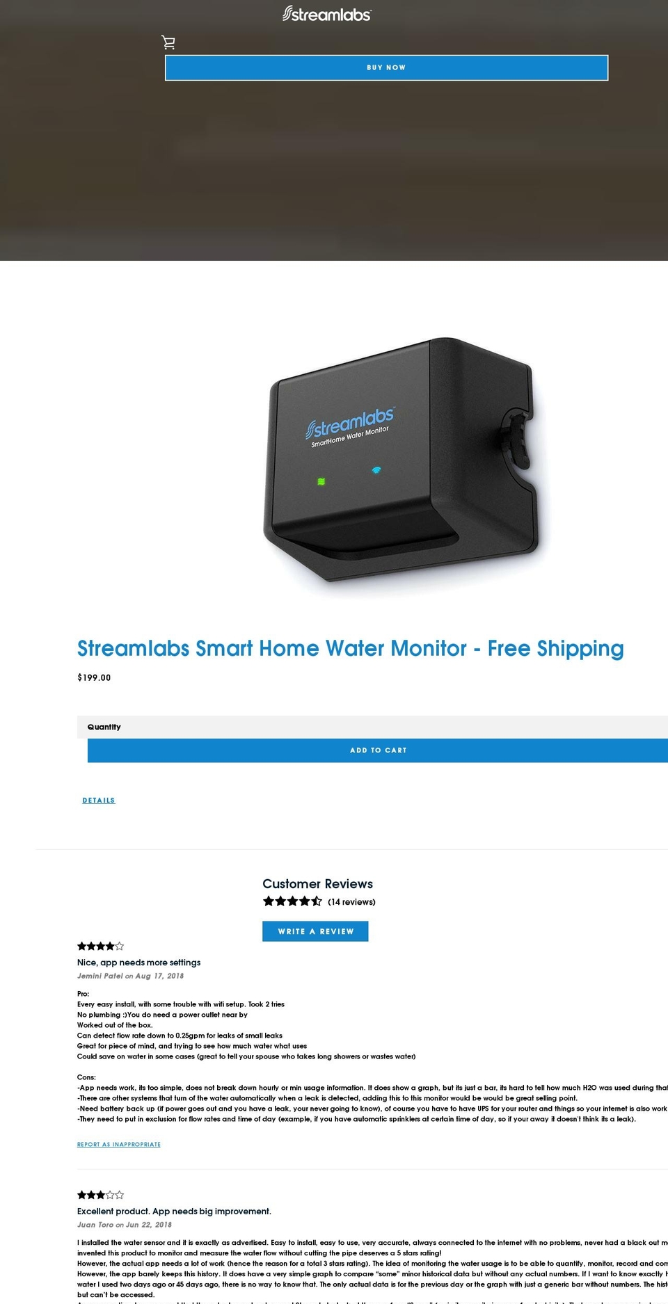 streamlabswater.com — Shopify storefront screenshot