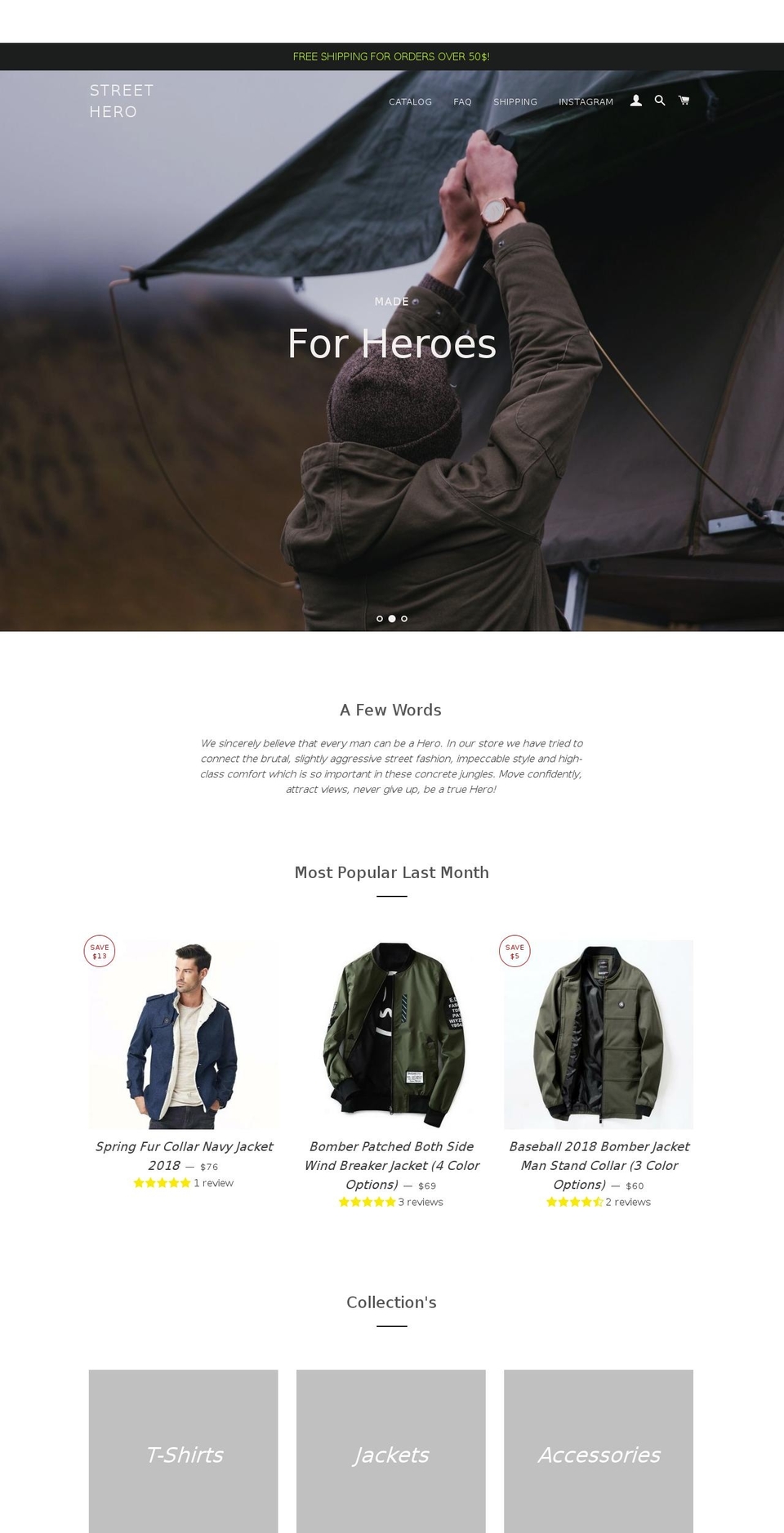 street-hero.com — Shopify storefront screenshot