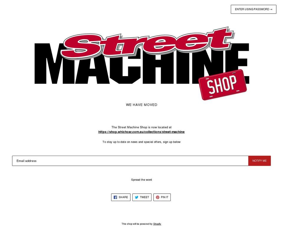street-machine-shop.myshopify.com shopify website screenshot