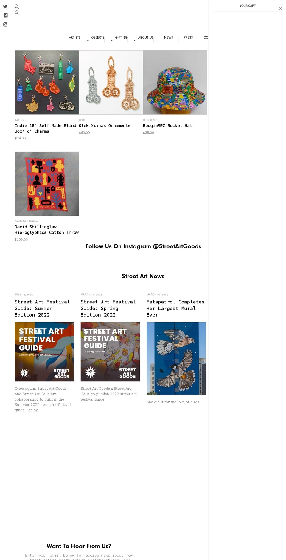 streetartgoods.com shopify website screenshot
