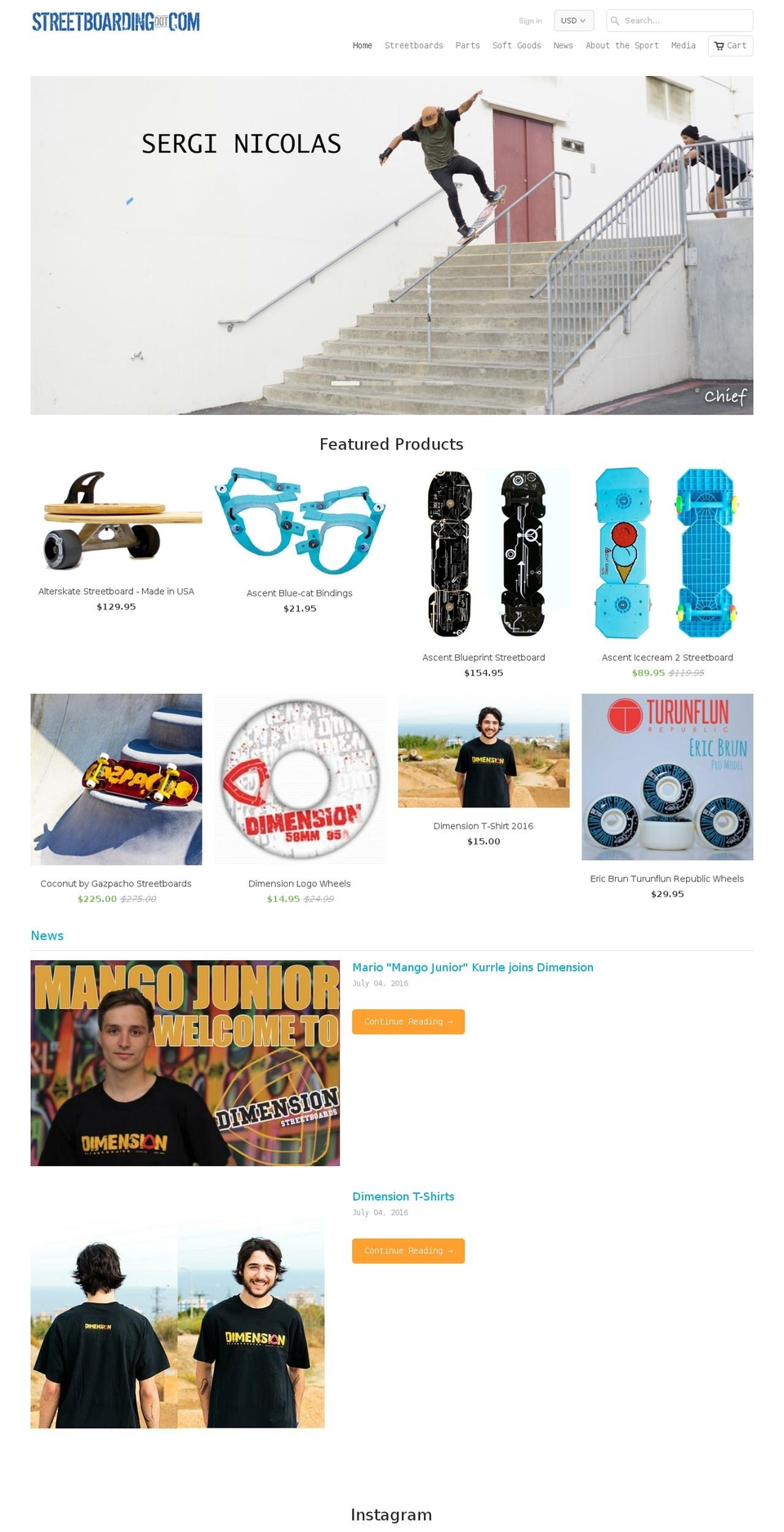 streetboarding.com shopify website screenshot