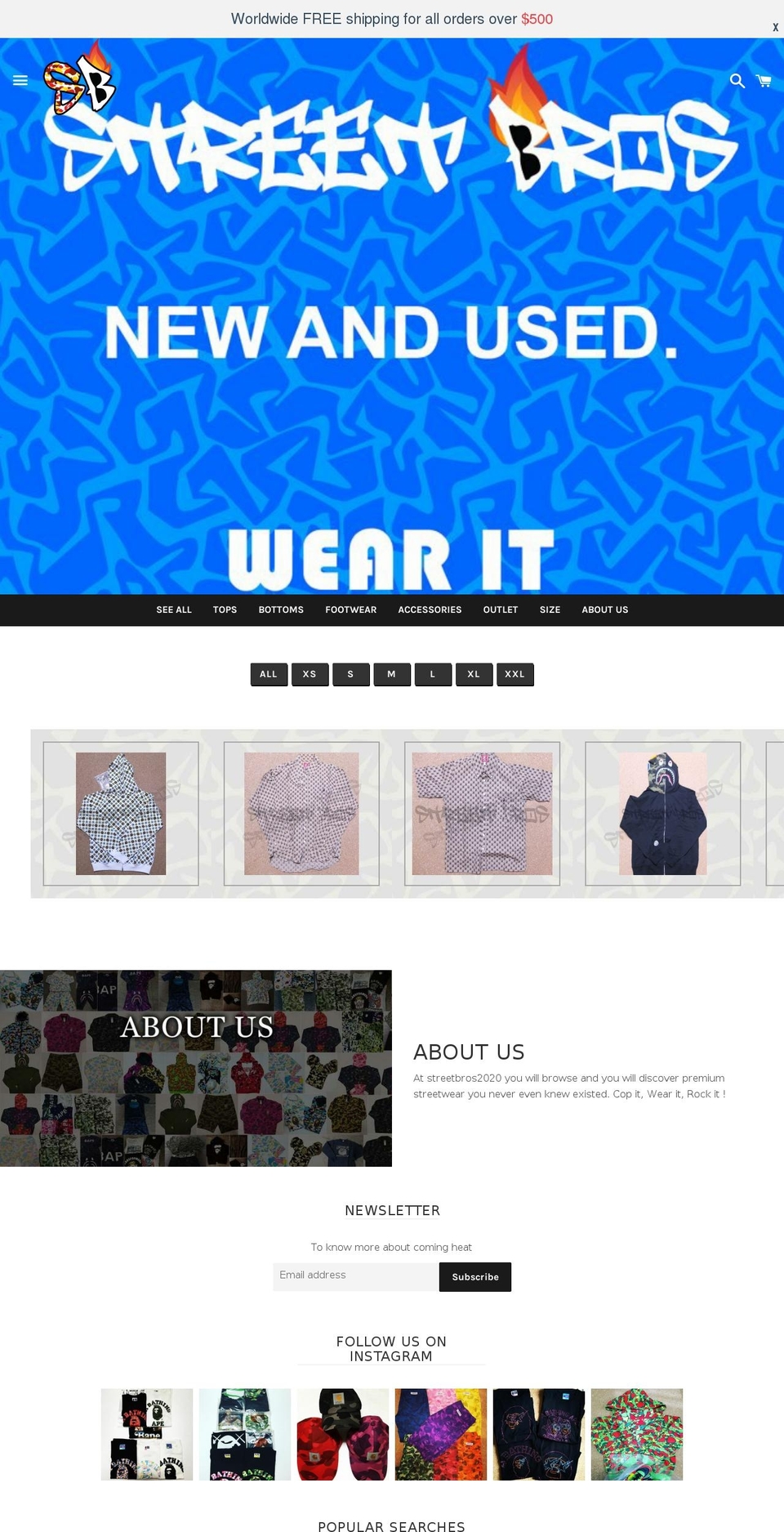 streetbros2020.com shopify website screenshot
