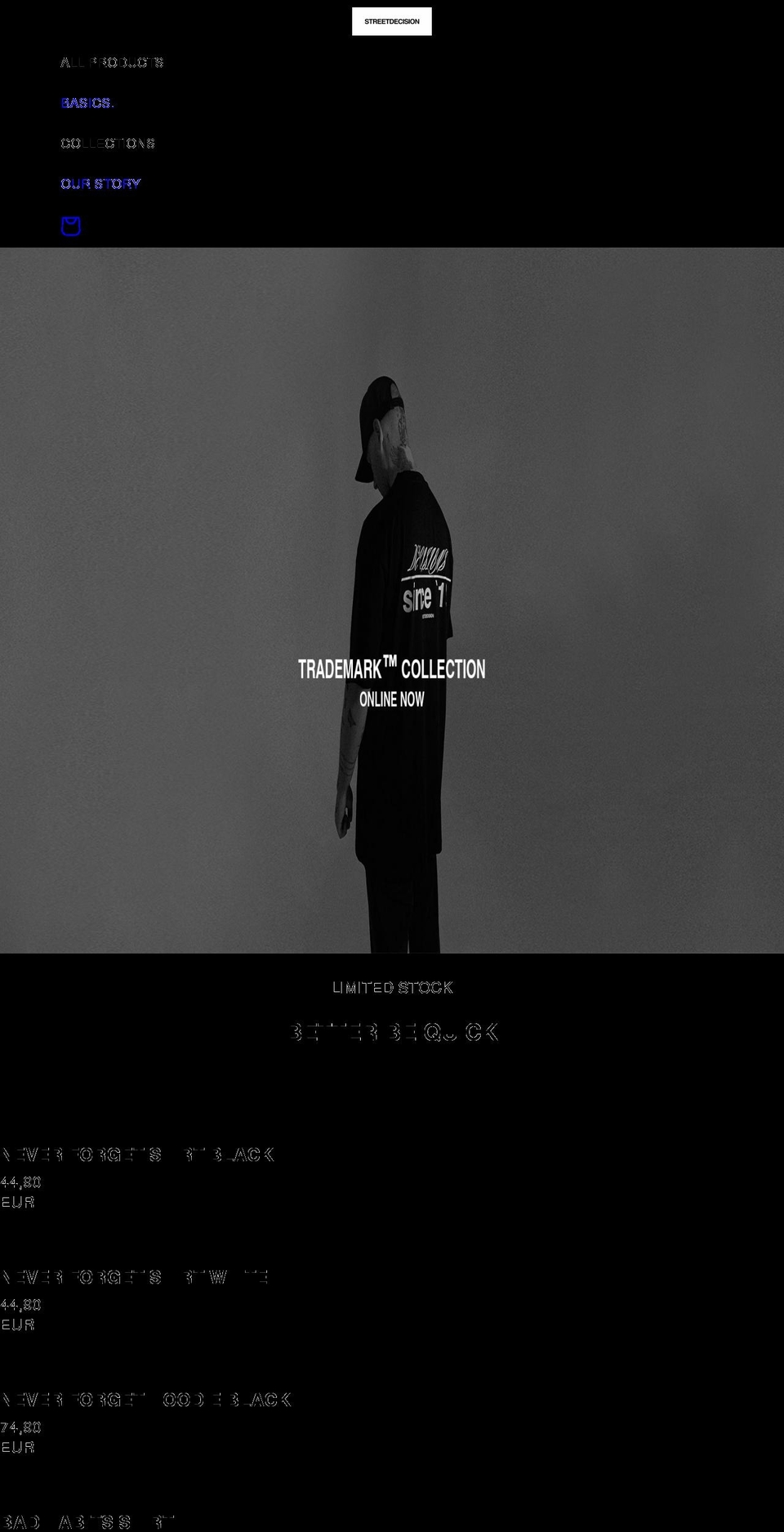 streetdecision.com shopify website screenshot