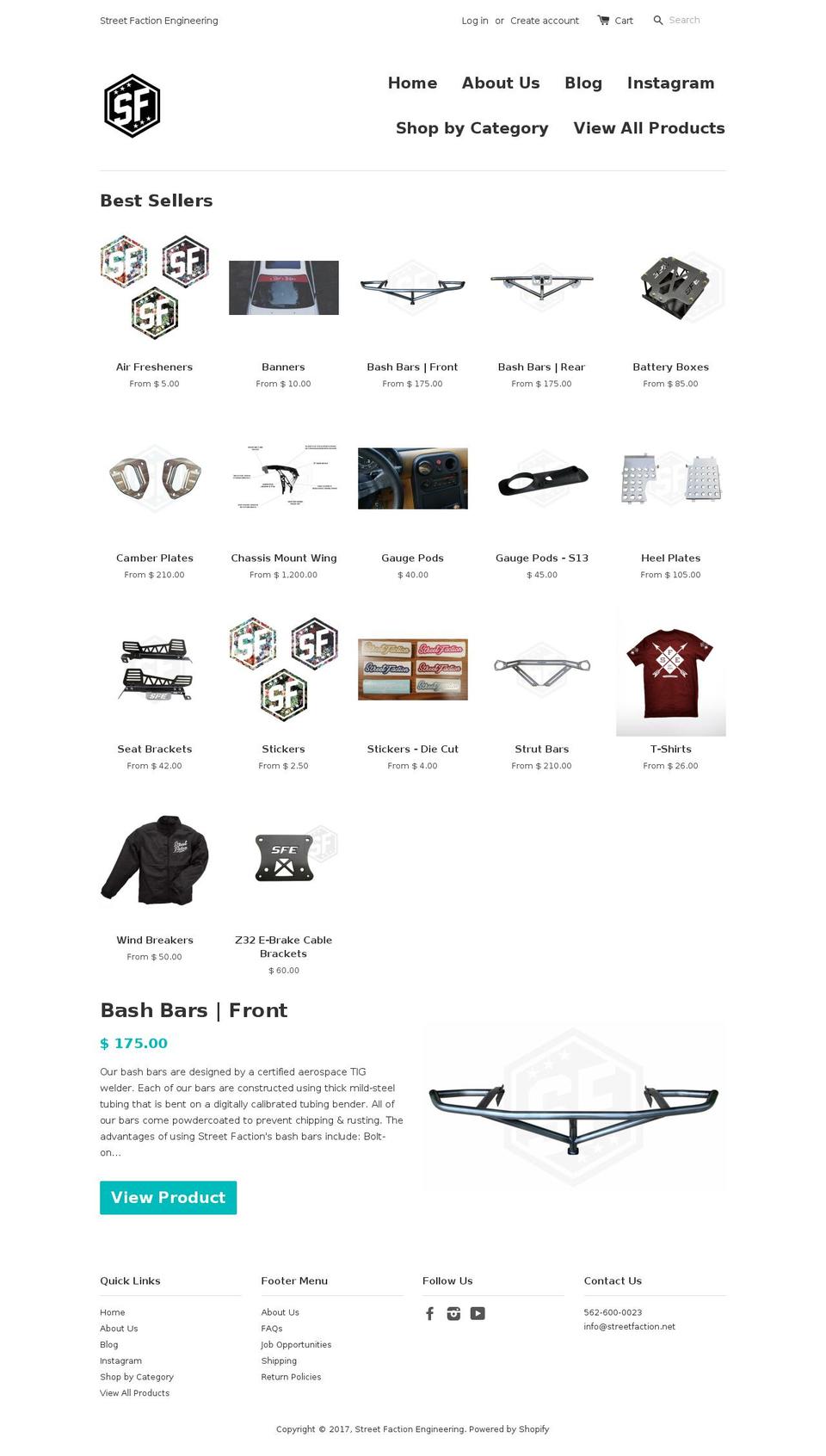 streetfaction.net shopify website screenshot