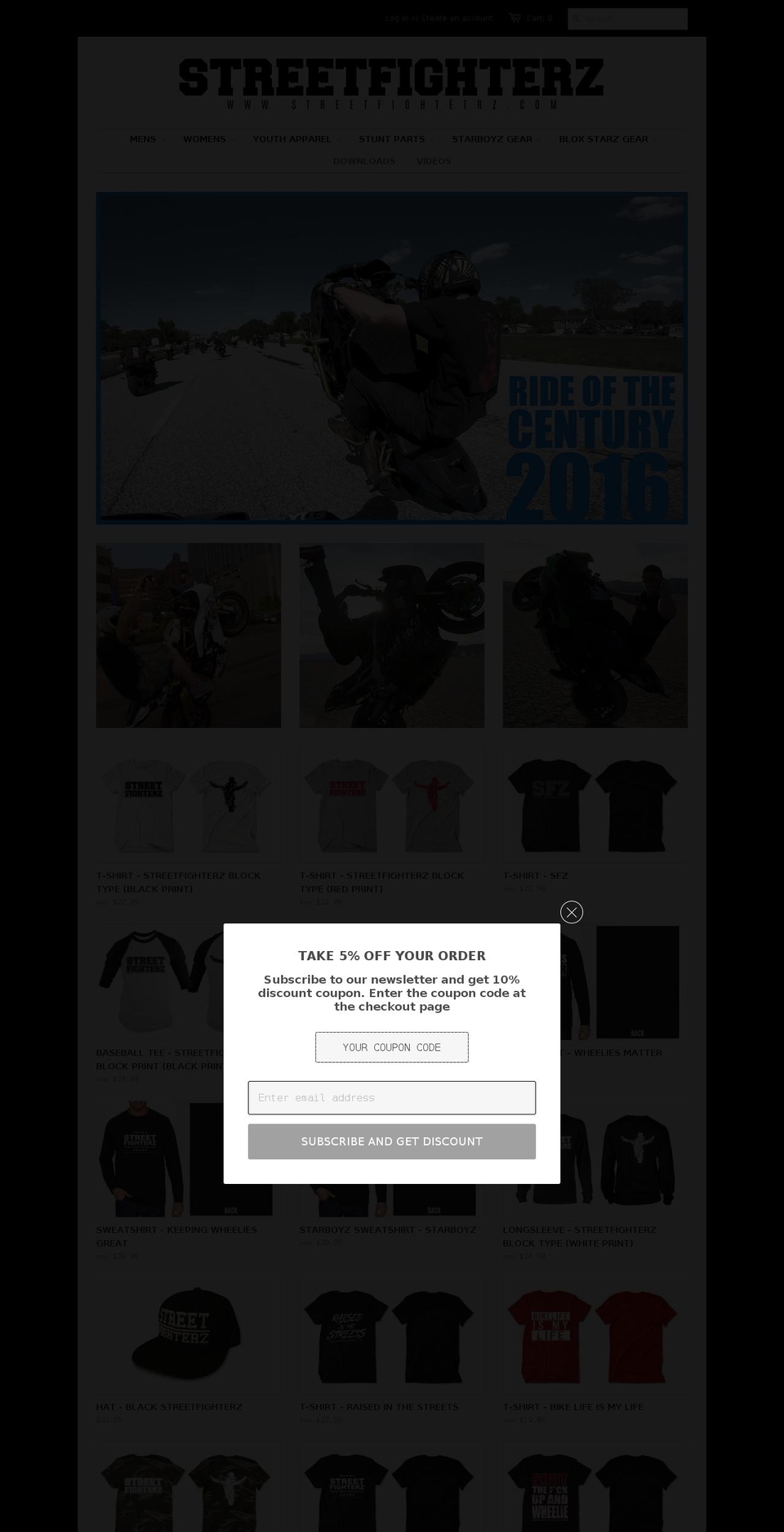 streetfighterz.com shopify website screenshot