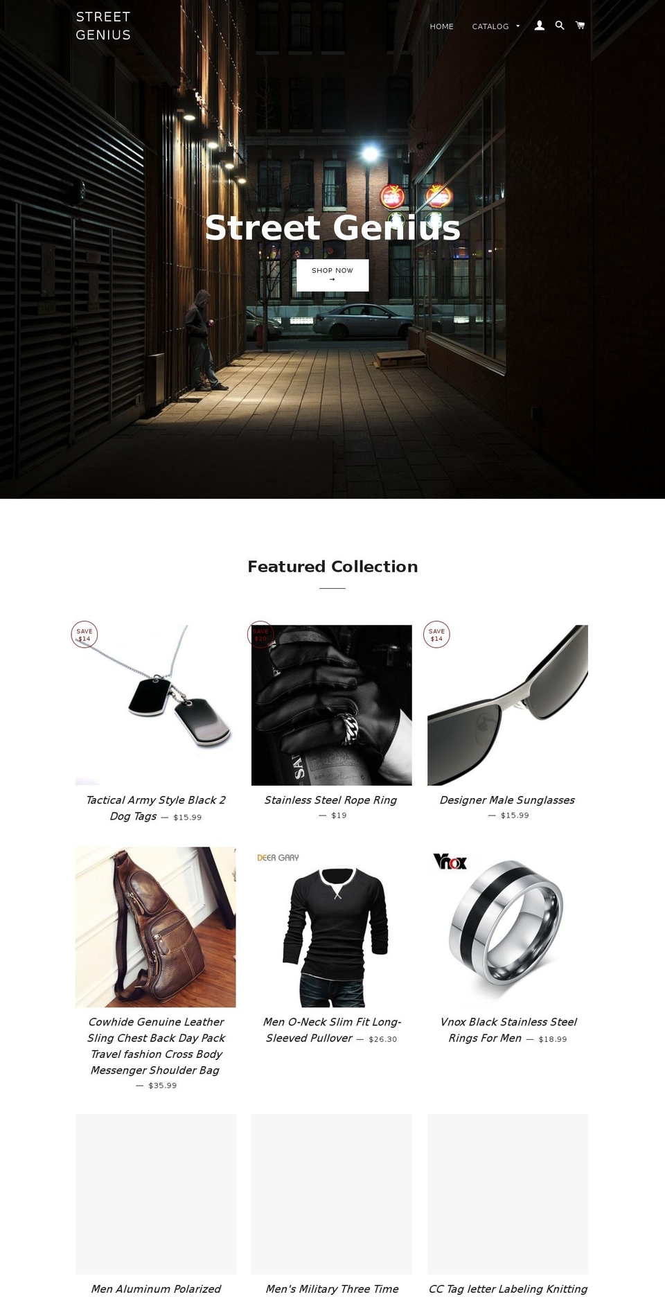 streetgeniuswear.com — Shopify storefront screenshot
