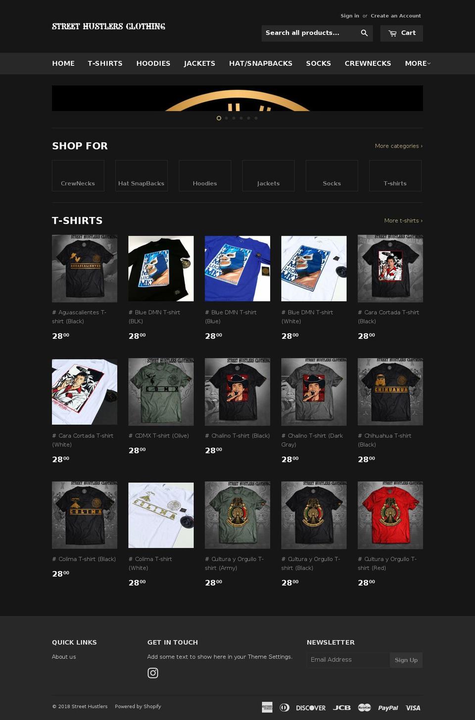 streethustlers.net shopify website screenshot