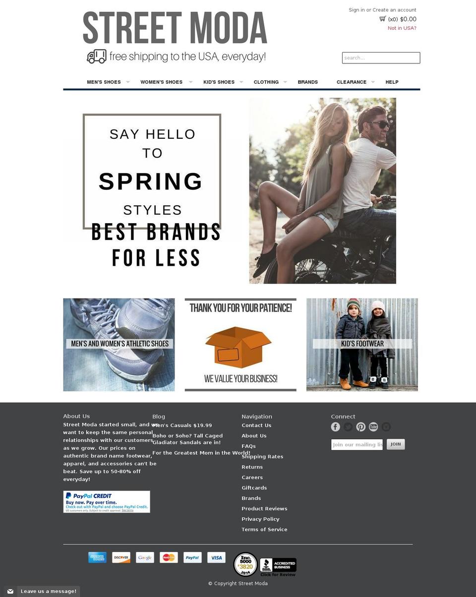 streetmoda.net shopify website screenshot